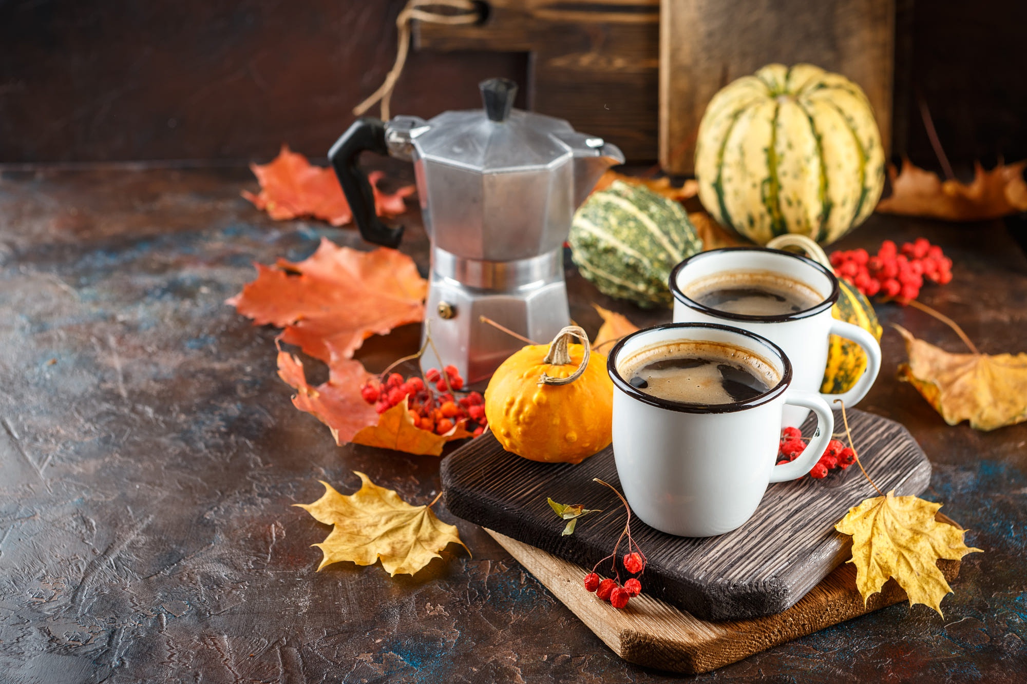картинки на рабочий стол осень и кофе