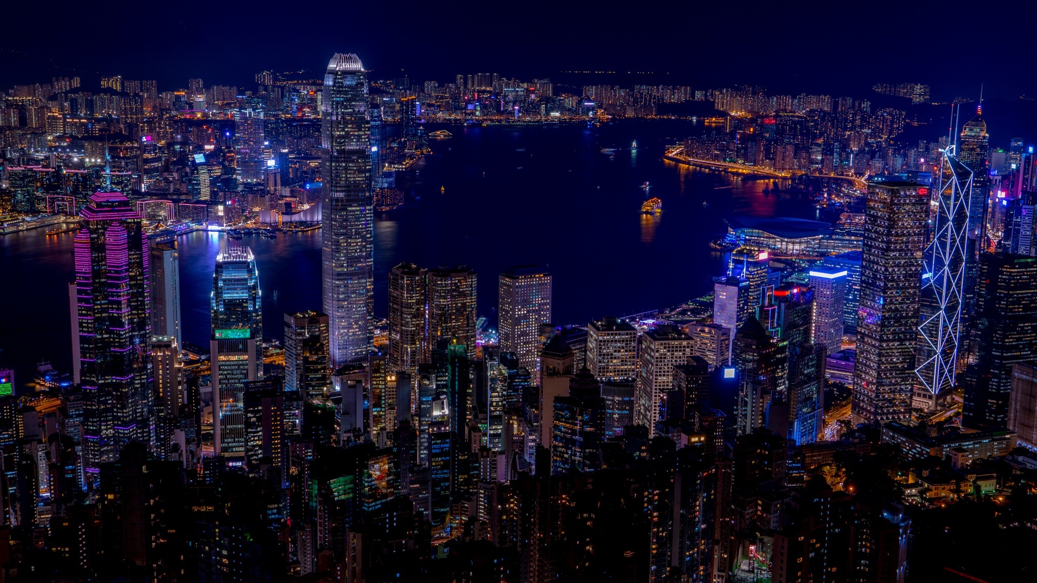 Китай Гонконг ночью