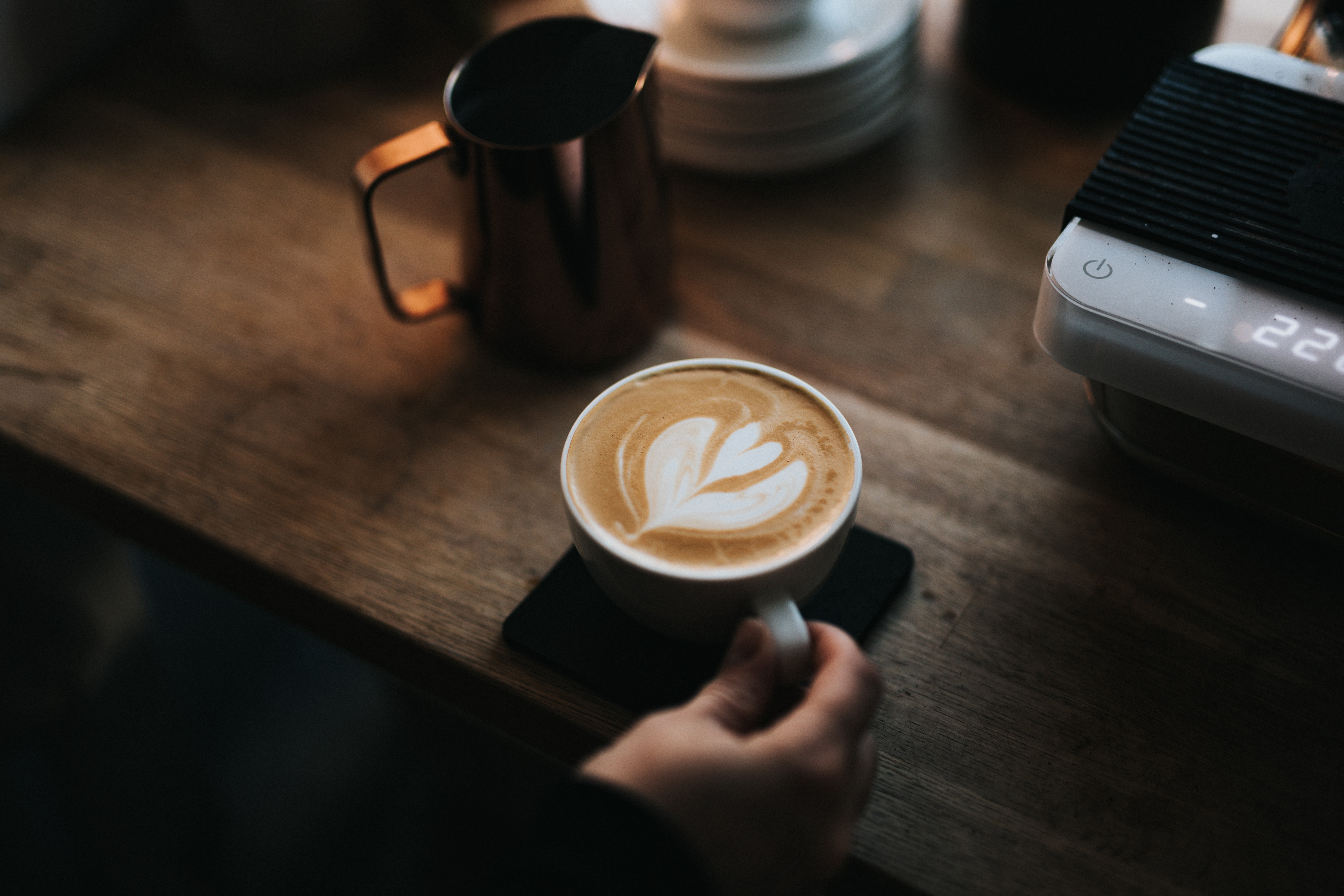 cappuccino, coffee, food, hand, cup 4K Ultra