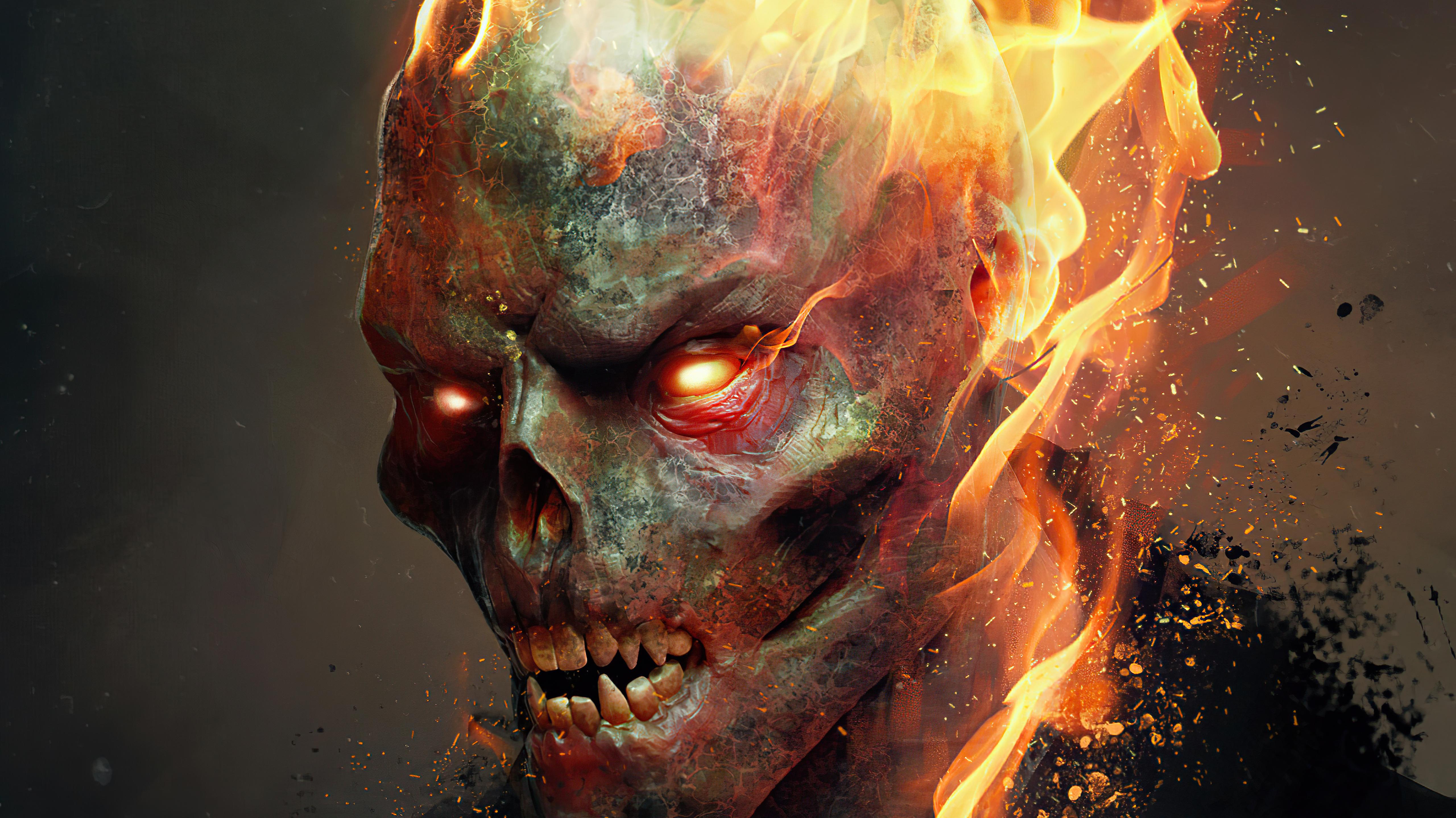 Ghost rider on fire 4K wallpaper download
