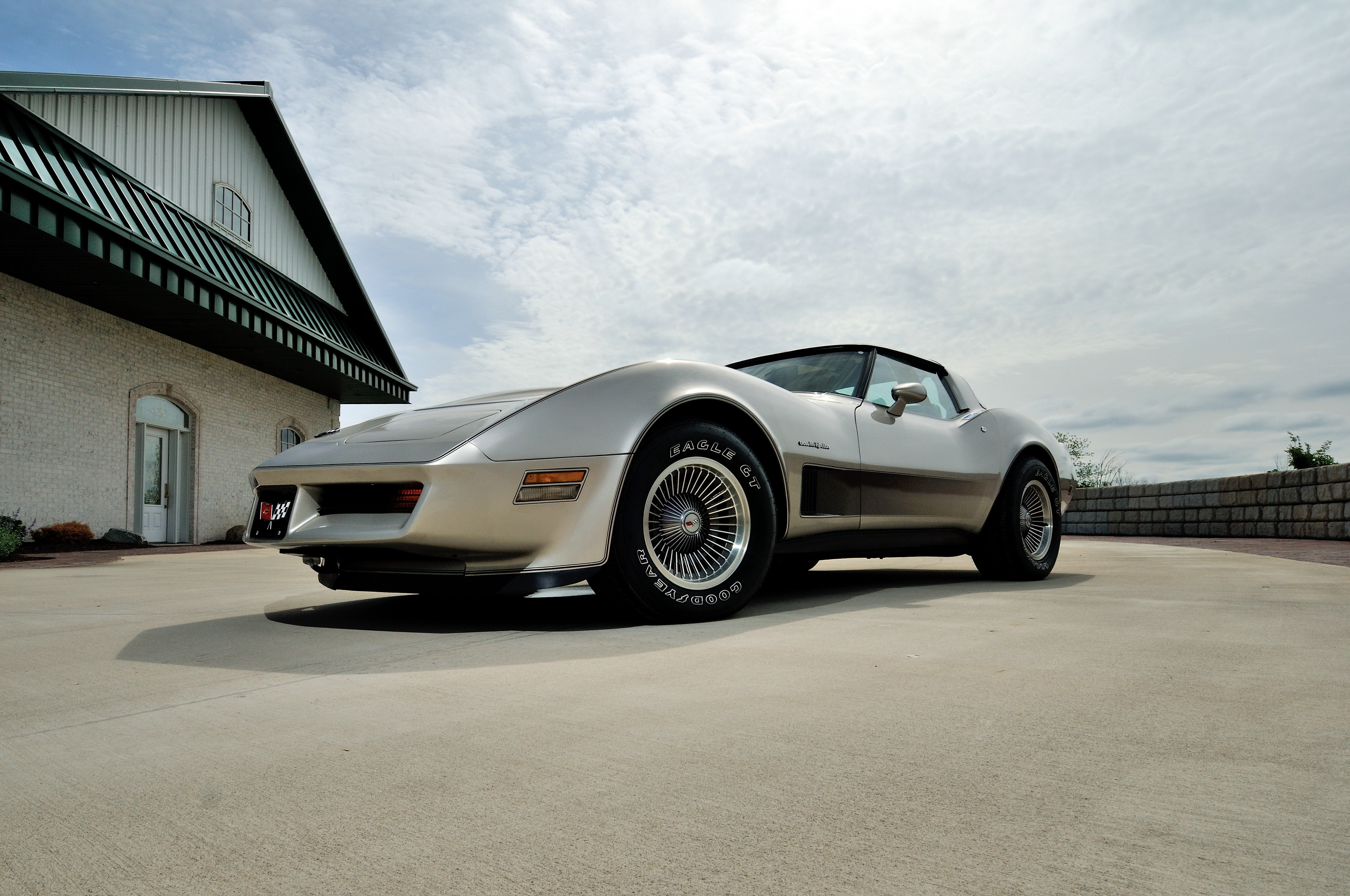 side view, cars, corvette, chevrolet, silver, silvery, 1982 4K