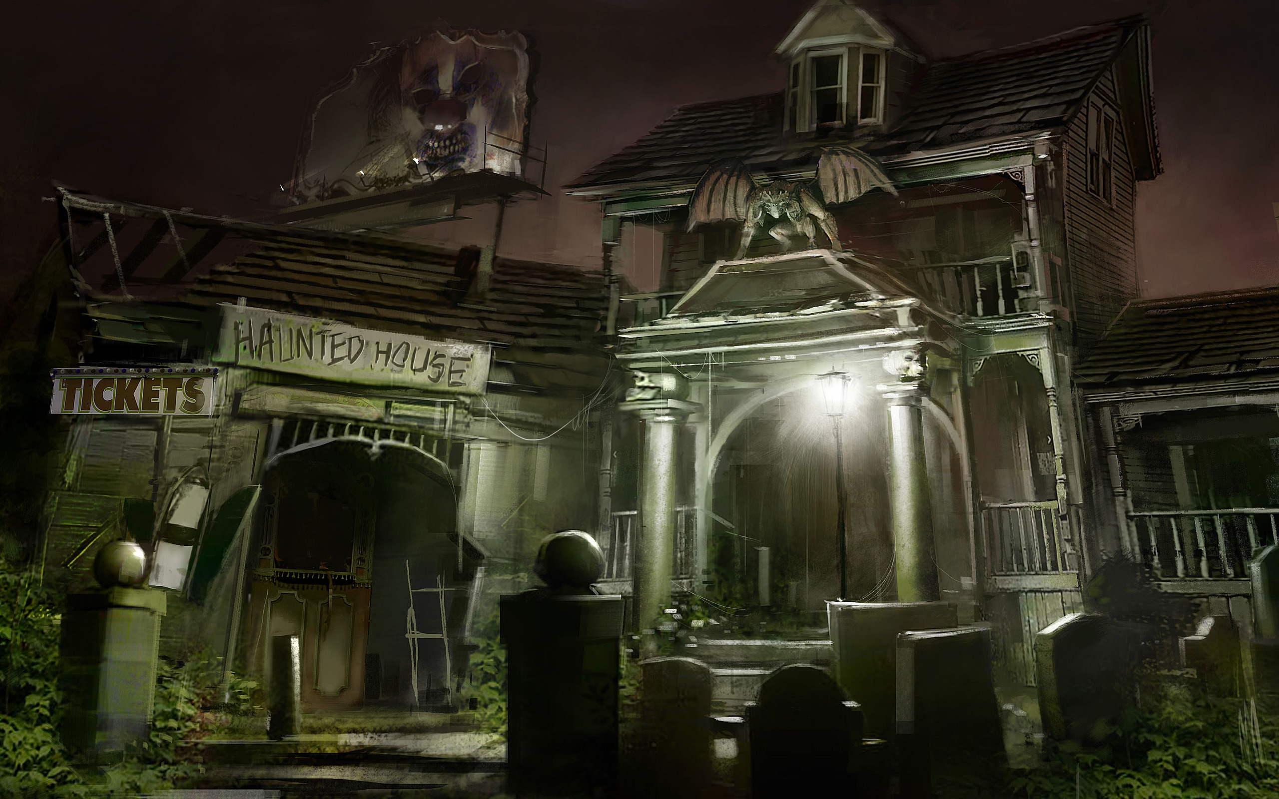 Haunted House Vertical Background