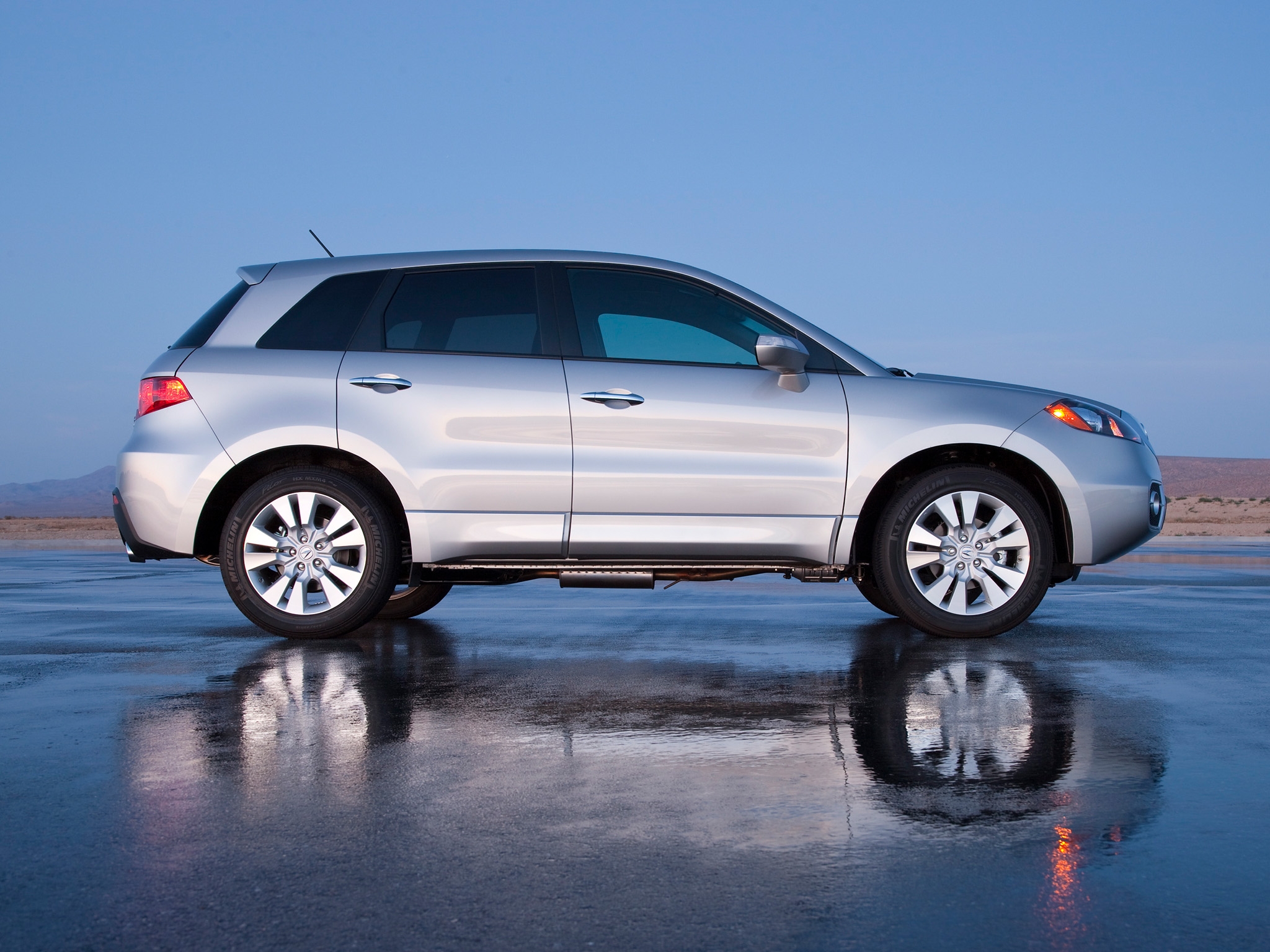 auto, acura, cars, reflection, jeep, side view, style, akura, silver metallic, rdx, wet asphalt 1080p