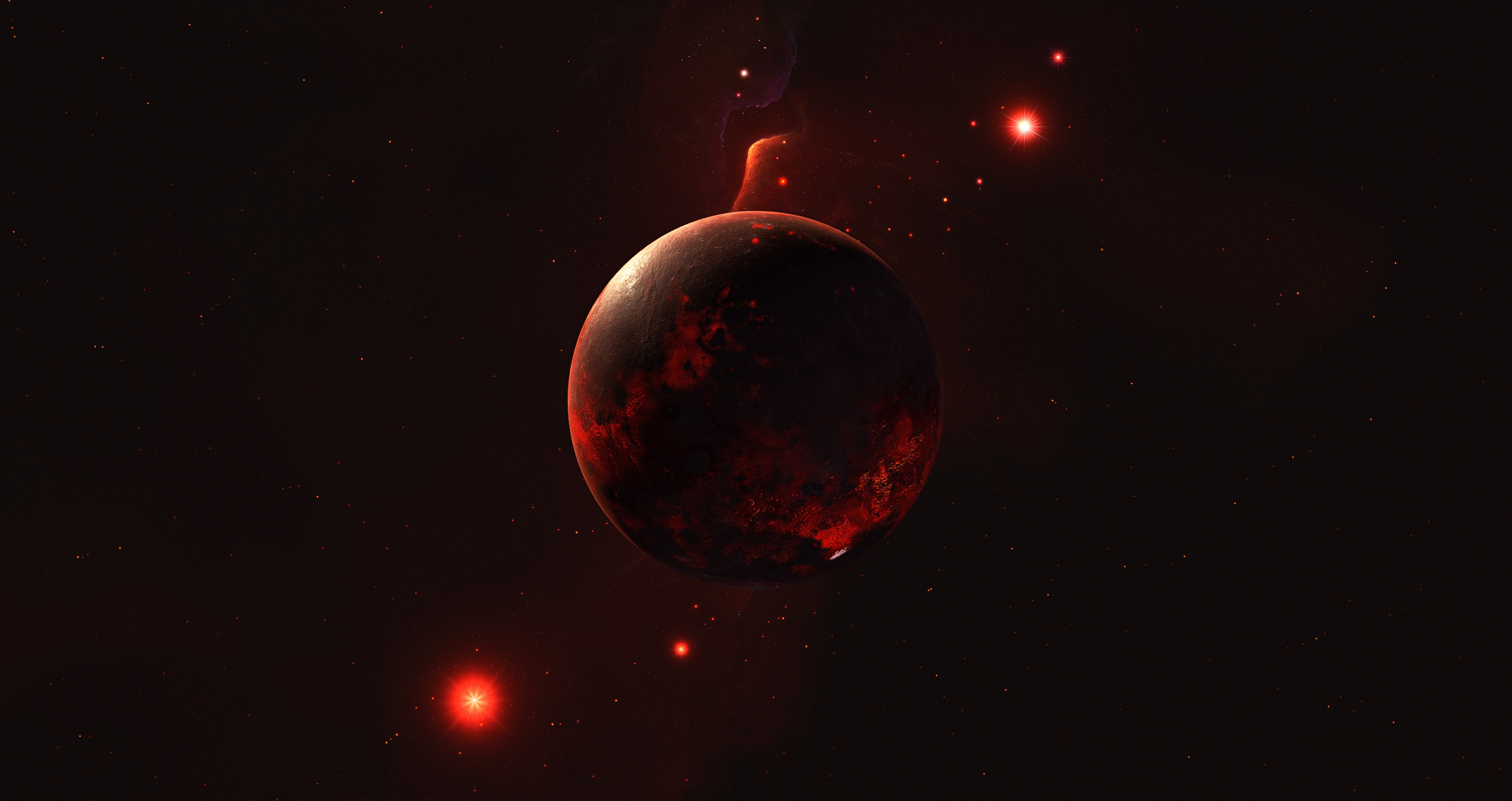 Планеты на Красном фоне