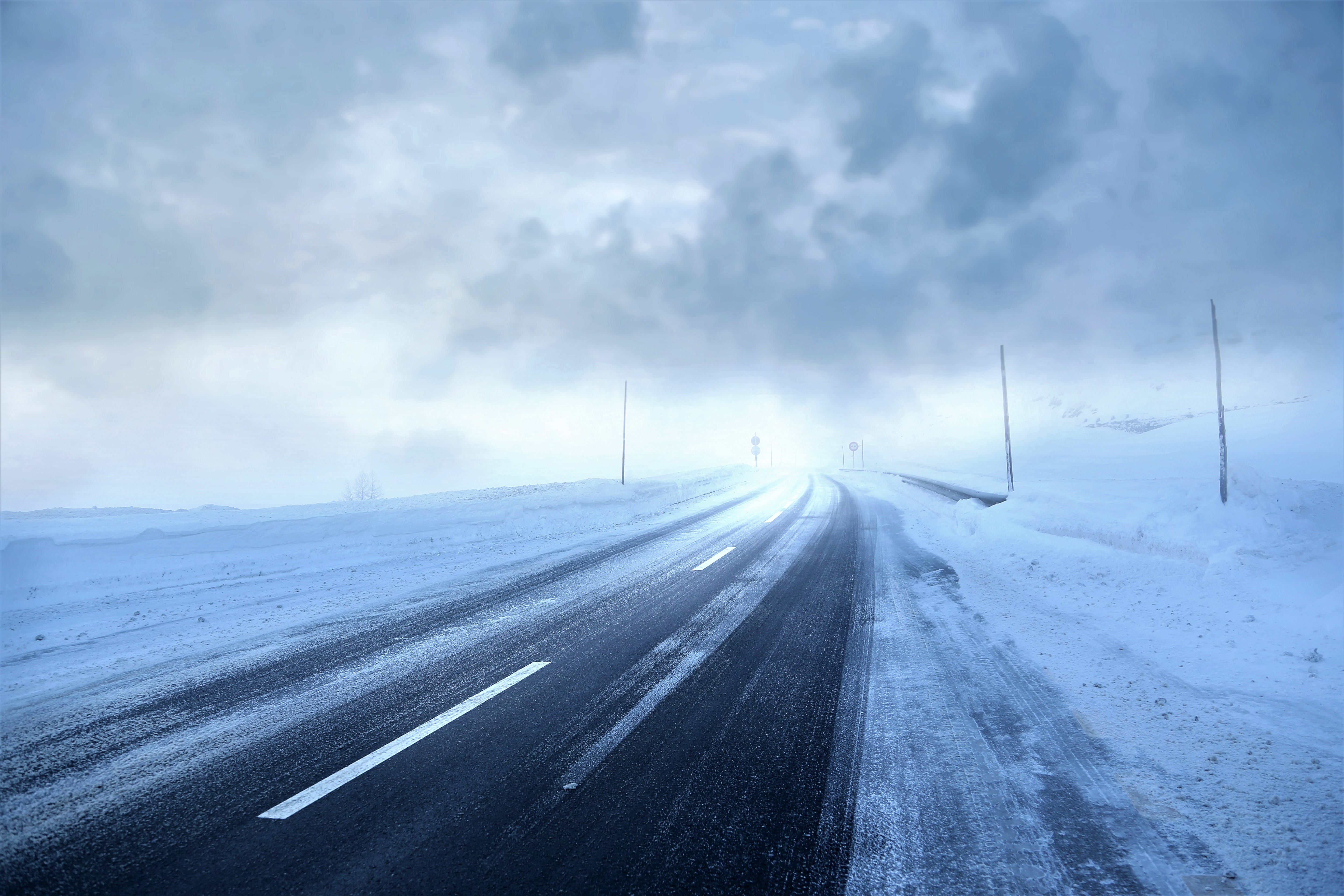 Download mobile wallpaper Winter, Snow, Road, Storm, Photography for free.