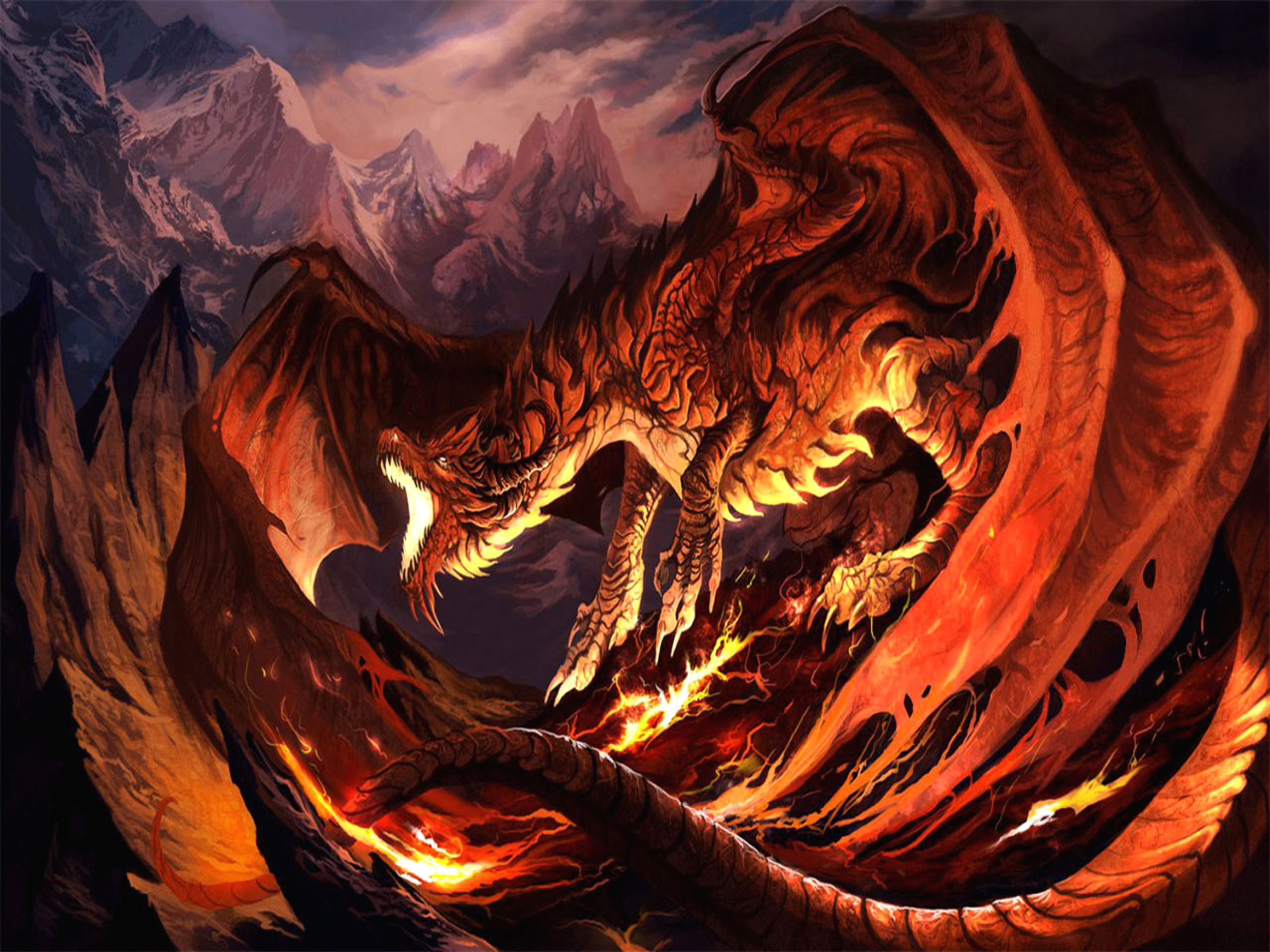 dragon, fantasy, wings Full HD