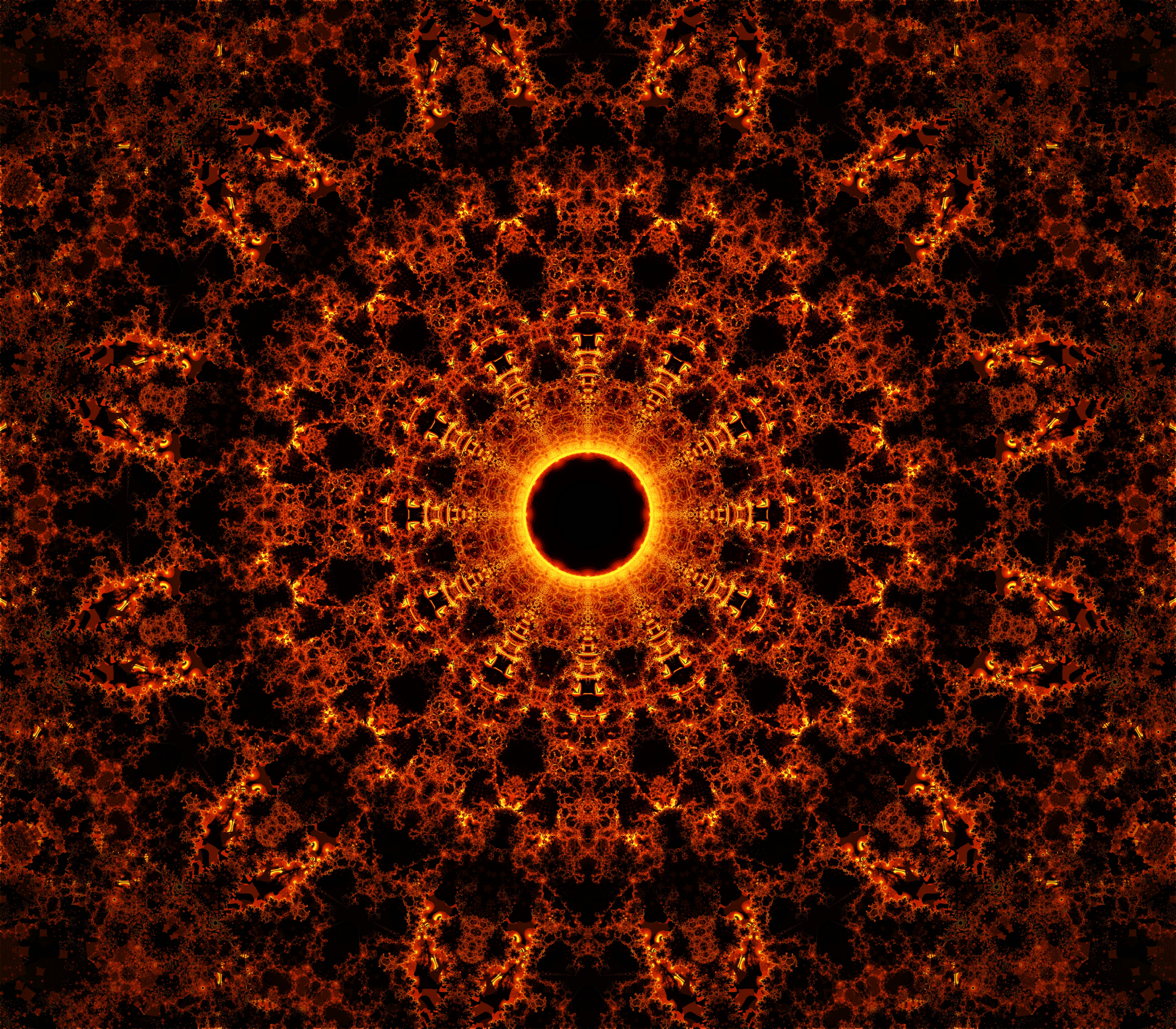 Free HD fire, fractal, abstract, circles, pattern
