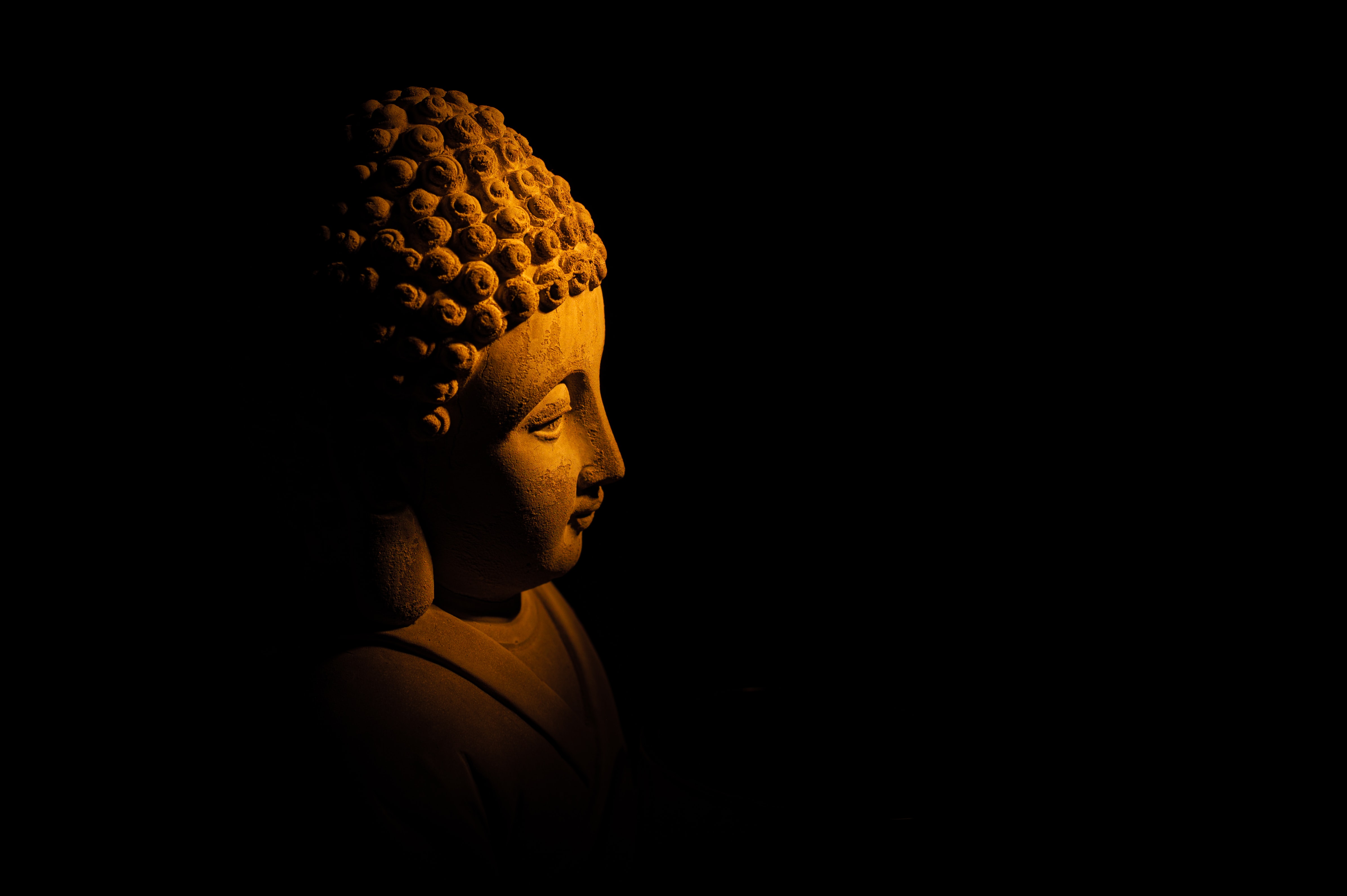 dark, buddha, statue 2160p