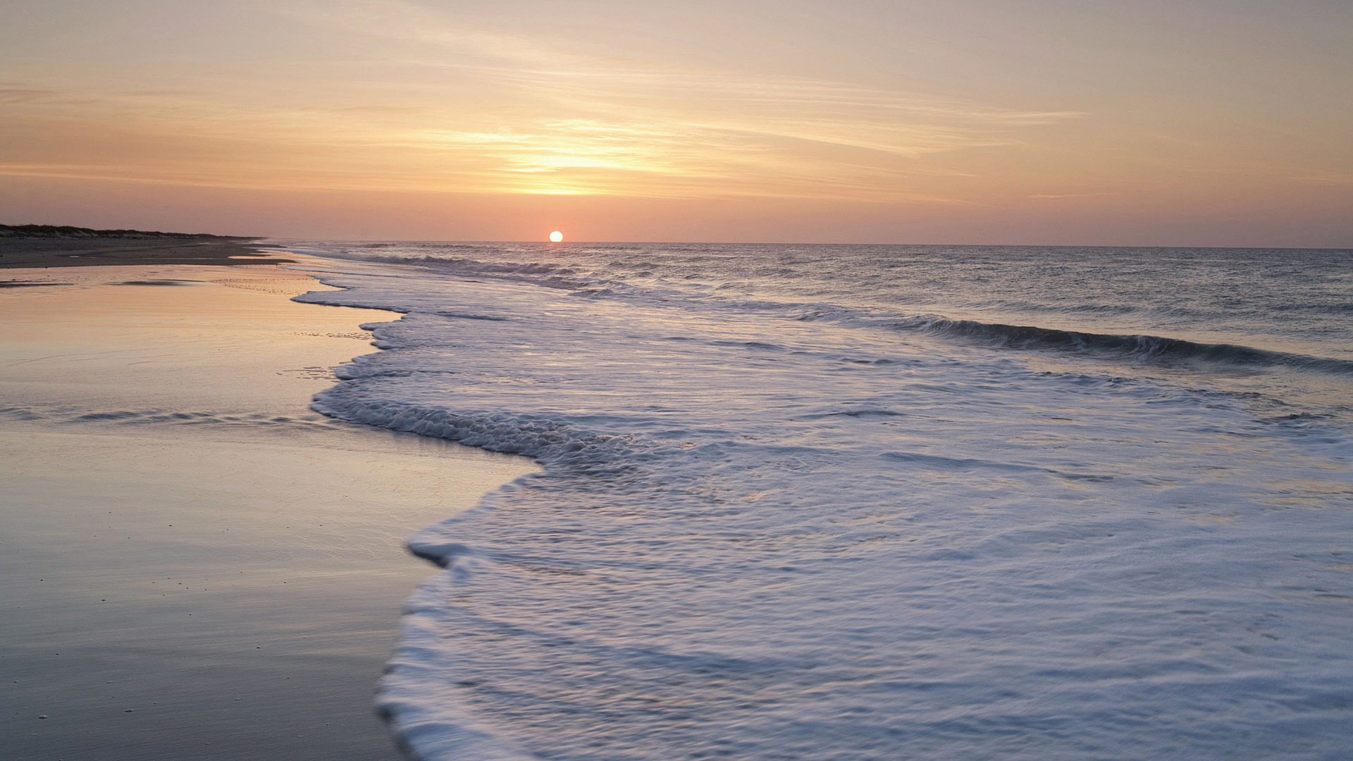 Download mobile wallpaper Sea, Sunset, Landscape for free.
