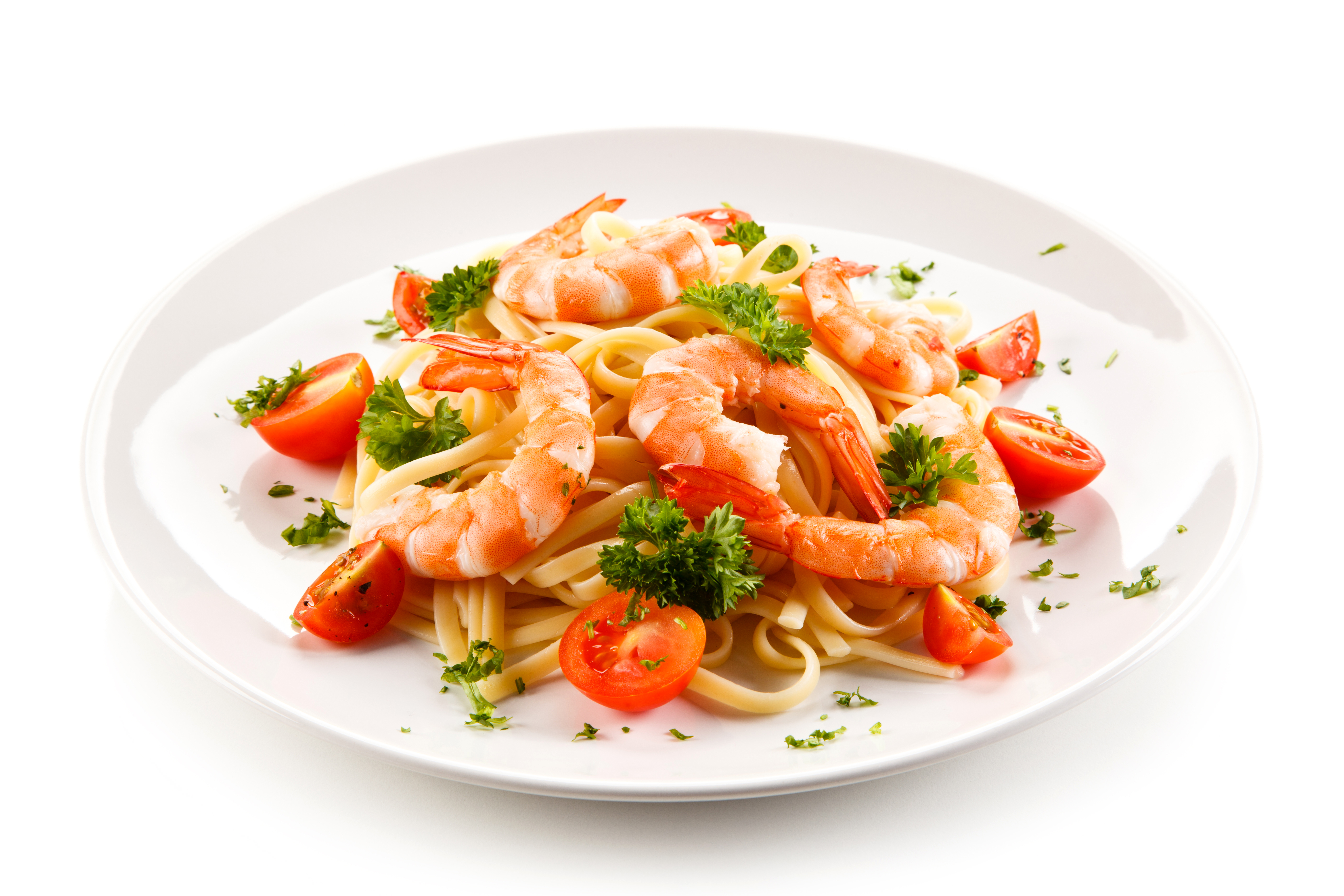 food, shrimp, pasta, seafood, tomato HD wallpaper