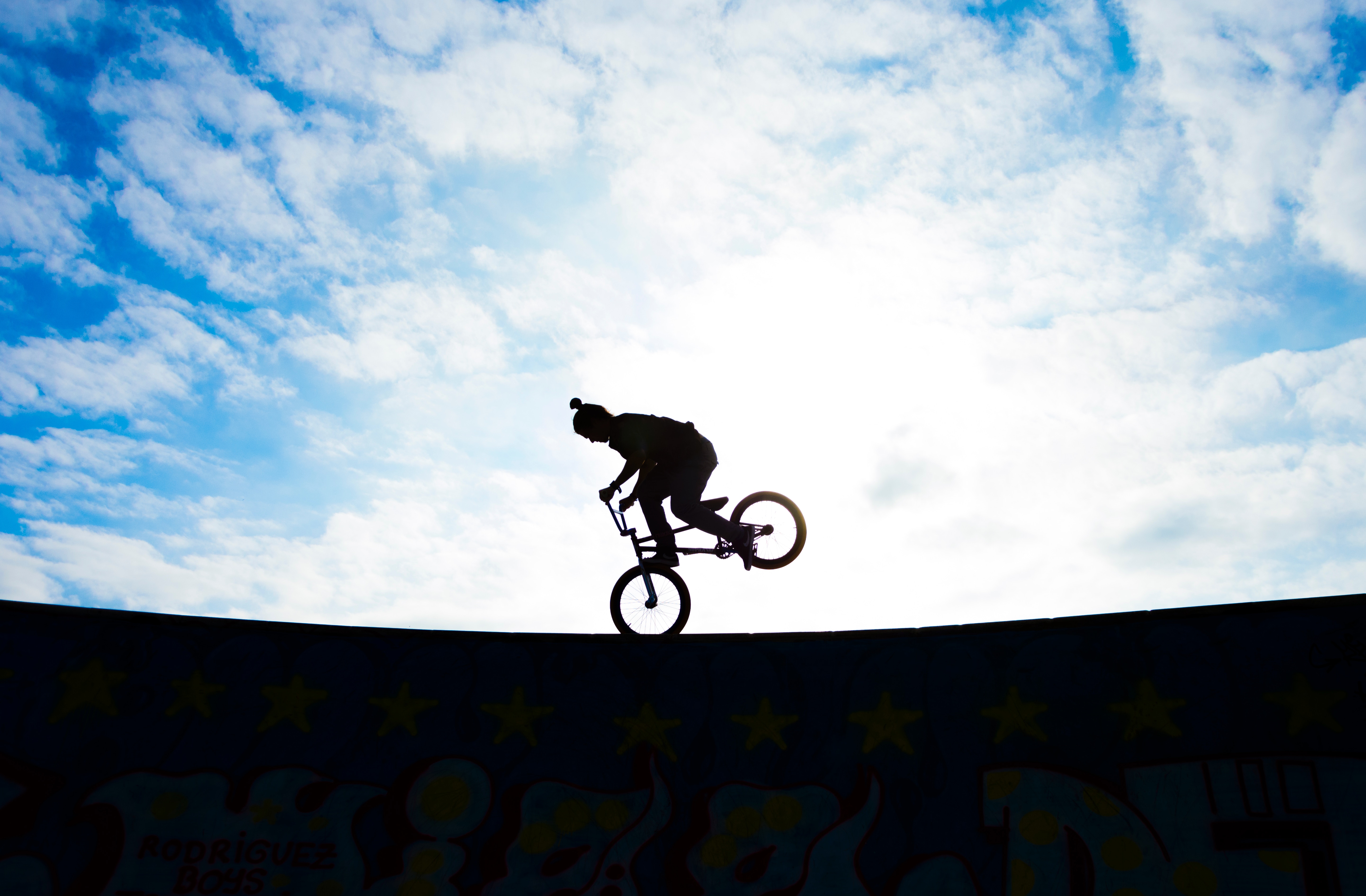 sports, sky, silhouette, cyclist