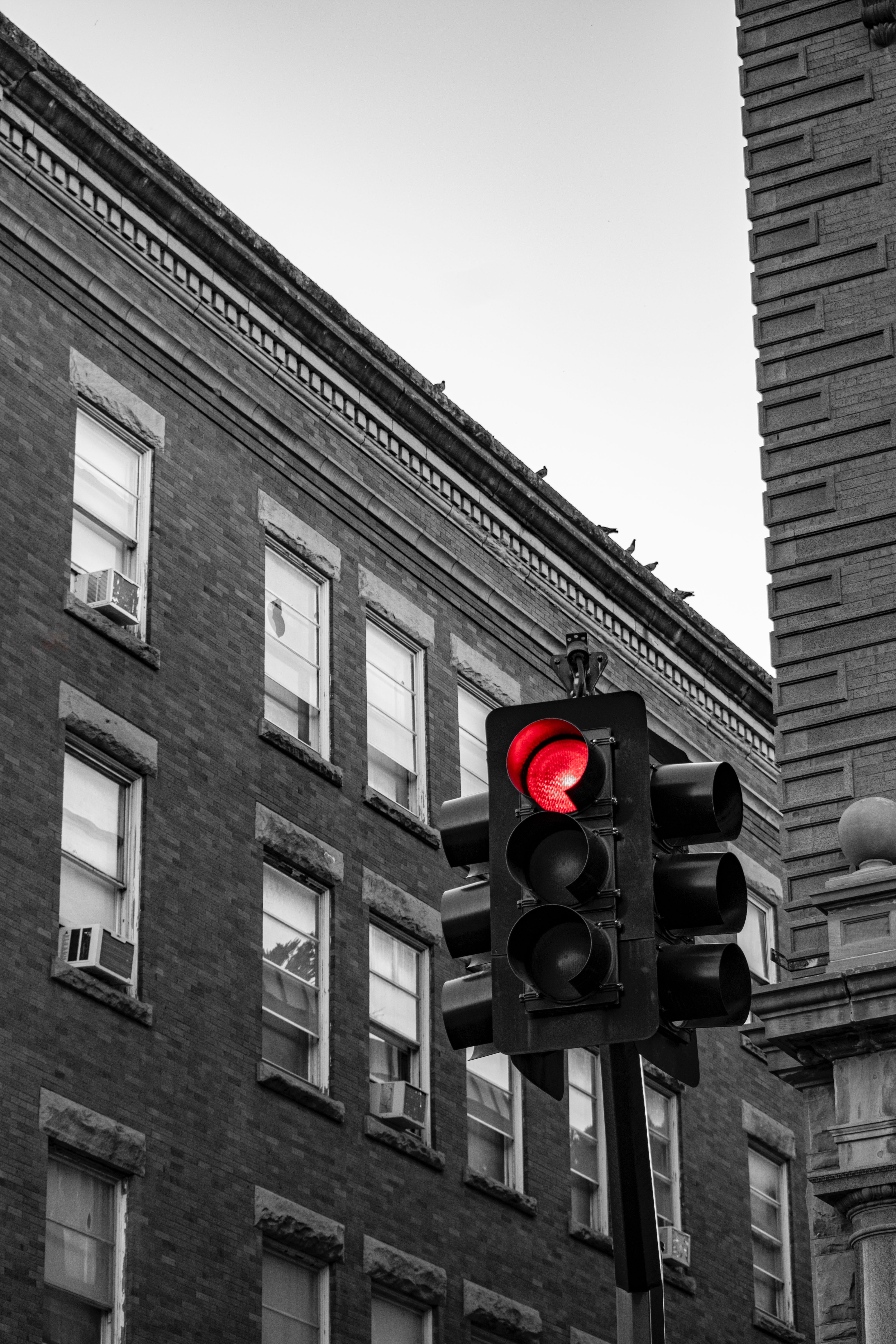traffic light, red, city, building, miscellanea, miscellaneous, glow 32K