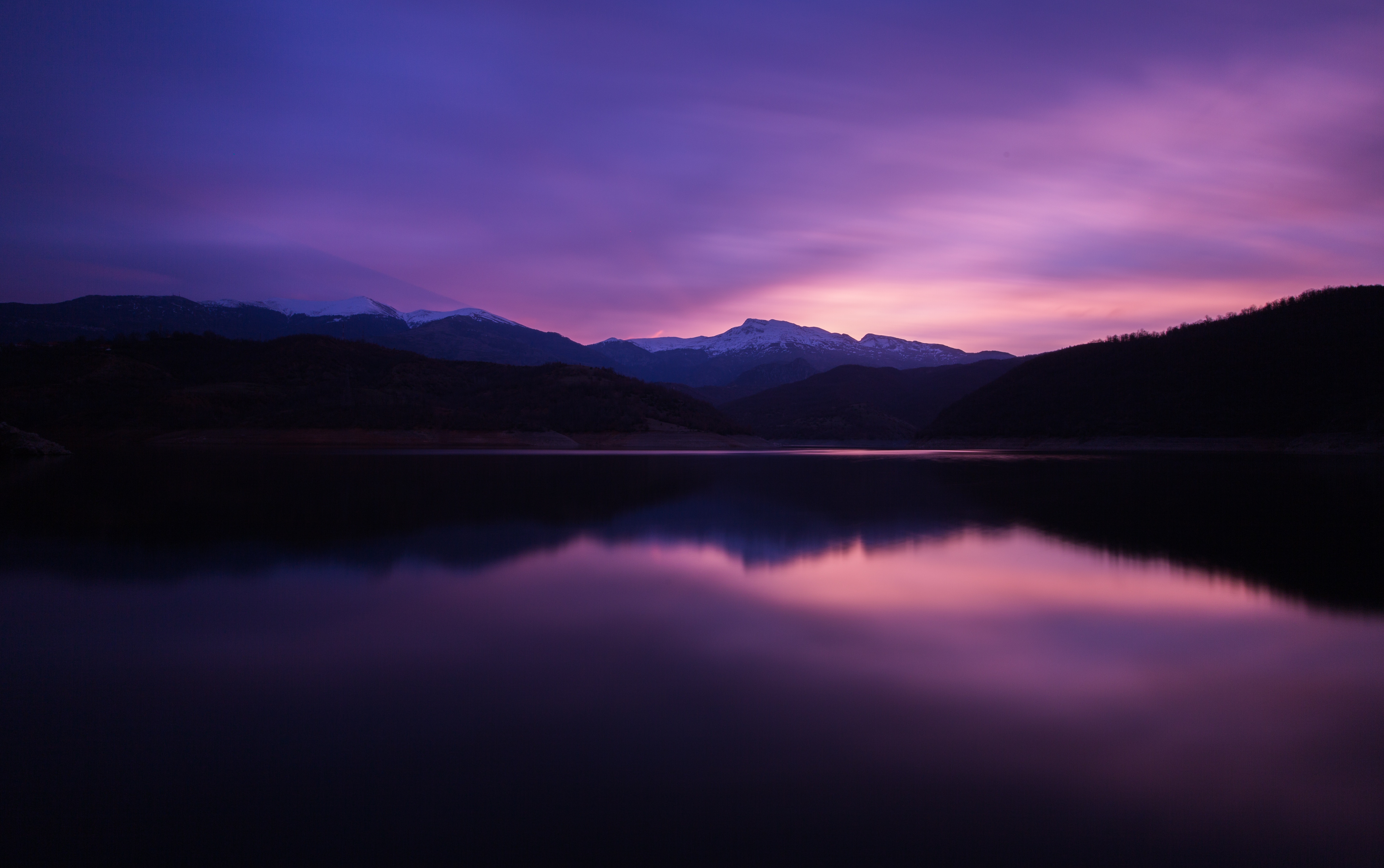 Free HD nature, mountains, night, lake, reflection