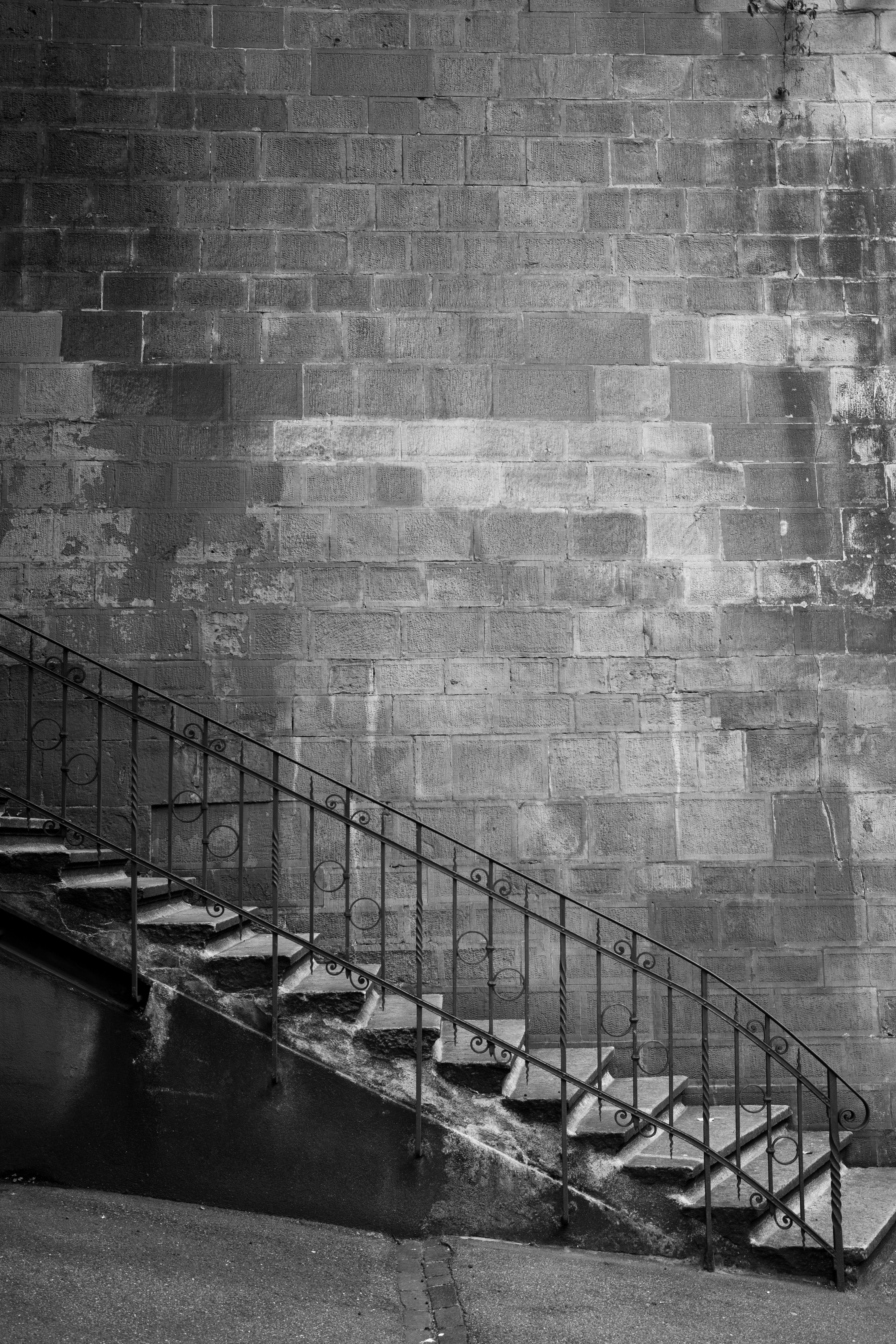 miscellanea, miscellaneous, wall, bw, chb, stairs, ladder, railings, handrail, brick for android