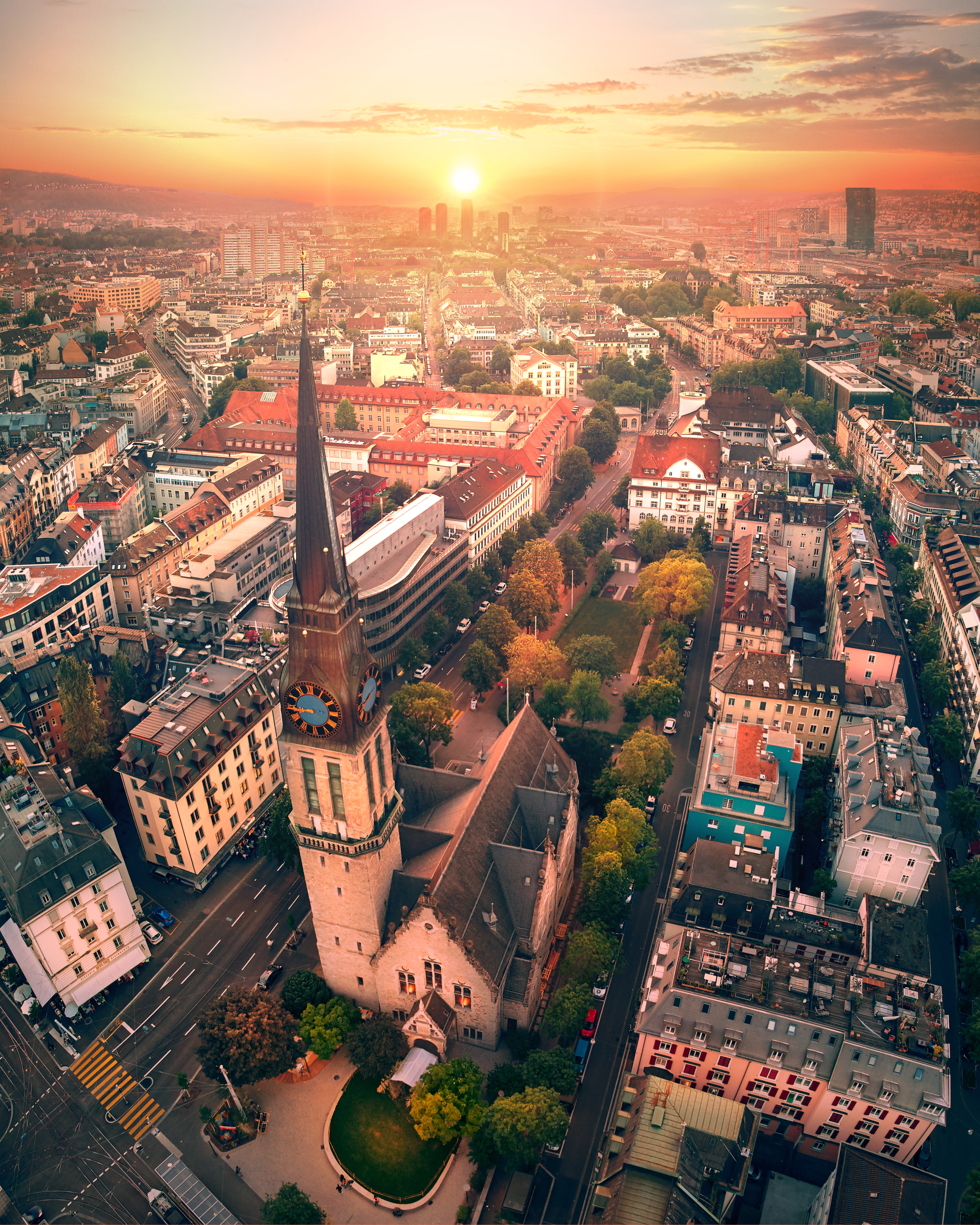 architecture, cities, sunset, city, building, tower Full HD