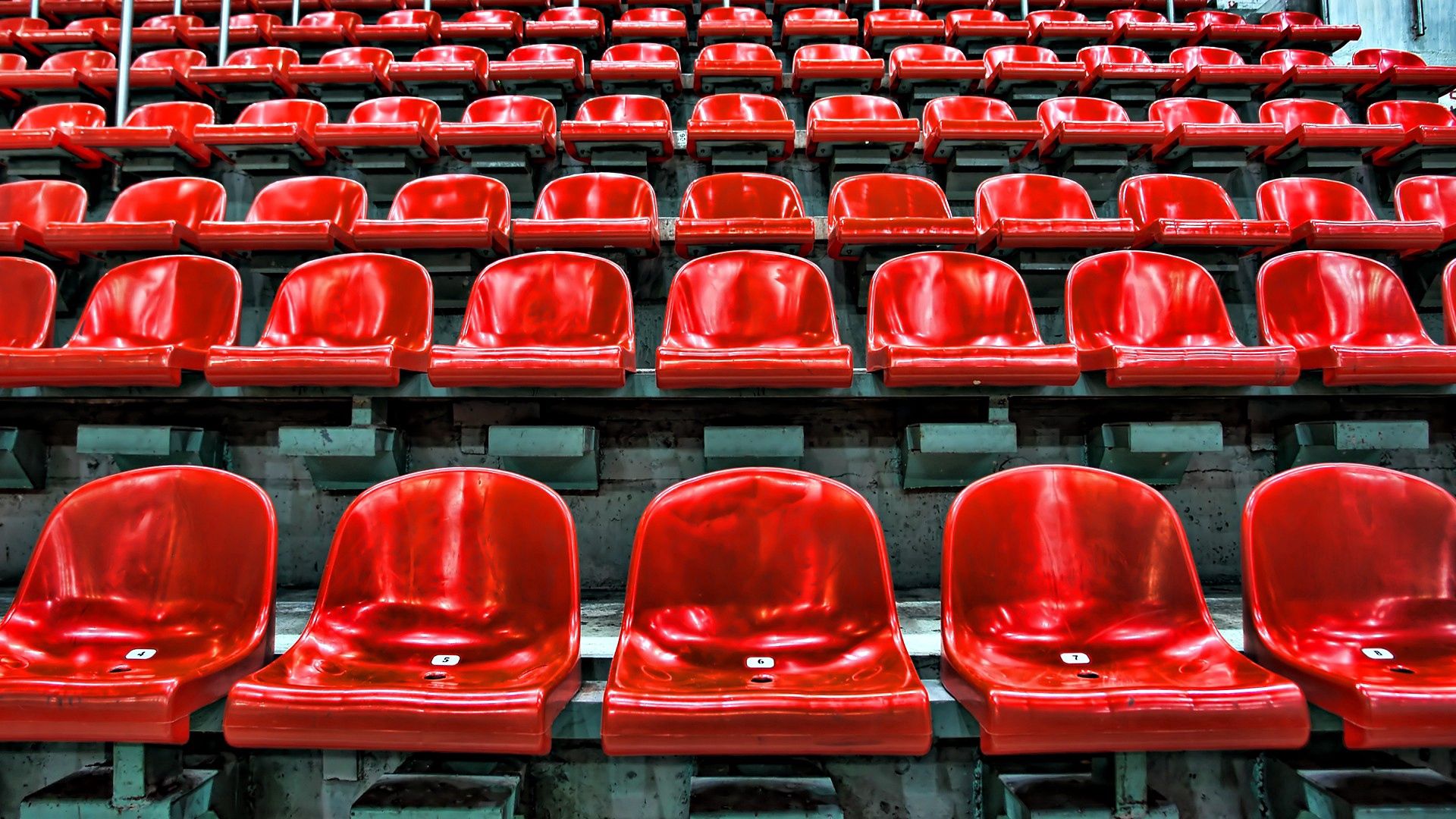 126574 Hintergrundbild herunterladen sitz, rot, verschiedenes, sonstige, sitzplätze, stadion, zuschauer, publikum - Bildschirmschoner und Bilder kostenlos