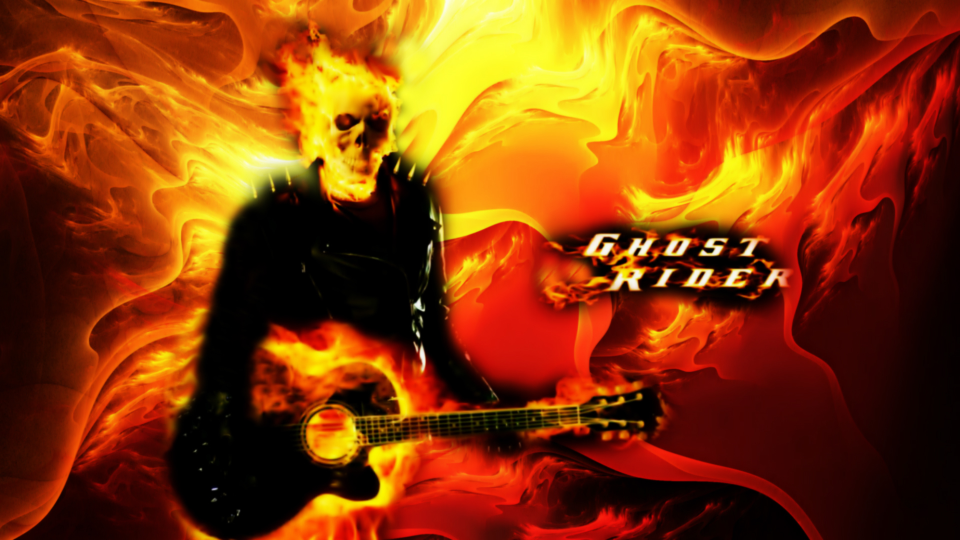 Огненный скелет с гитарой