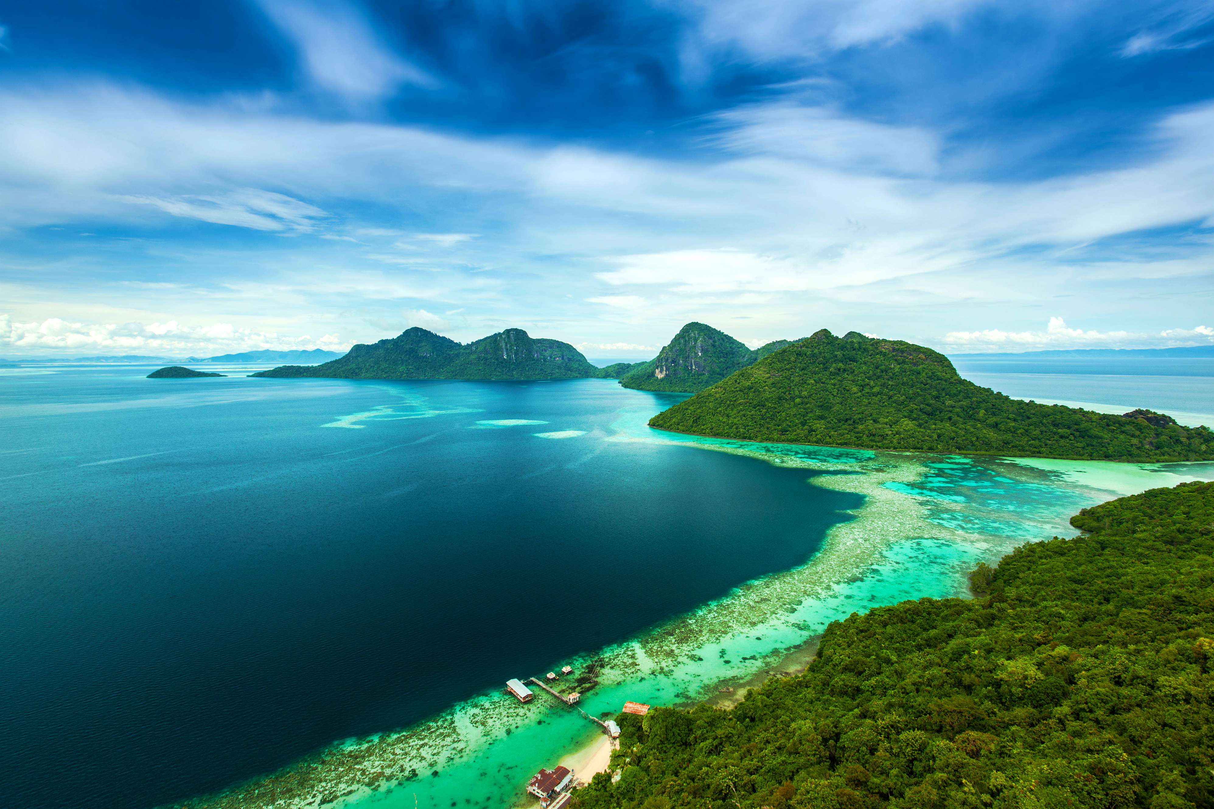 Download background photography, coastline, island, malaysia, ocean