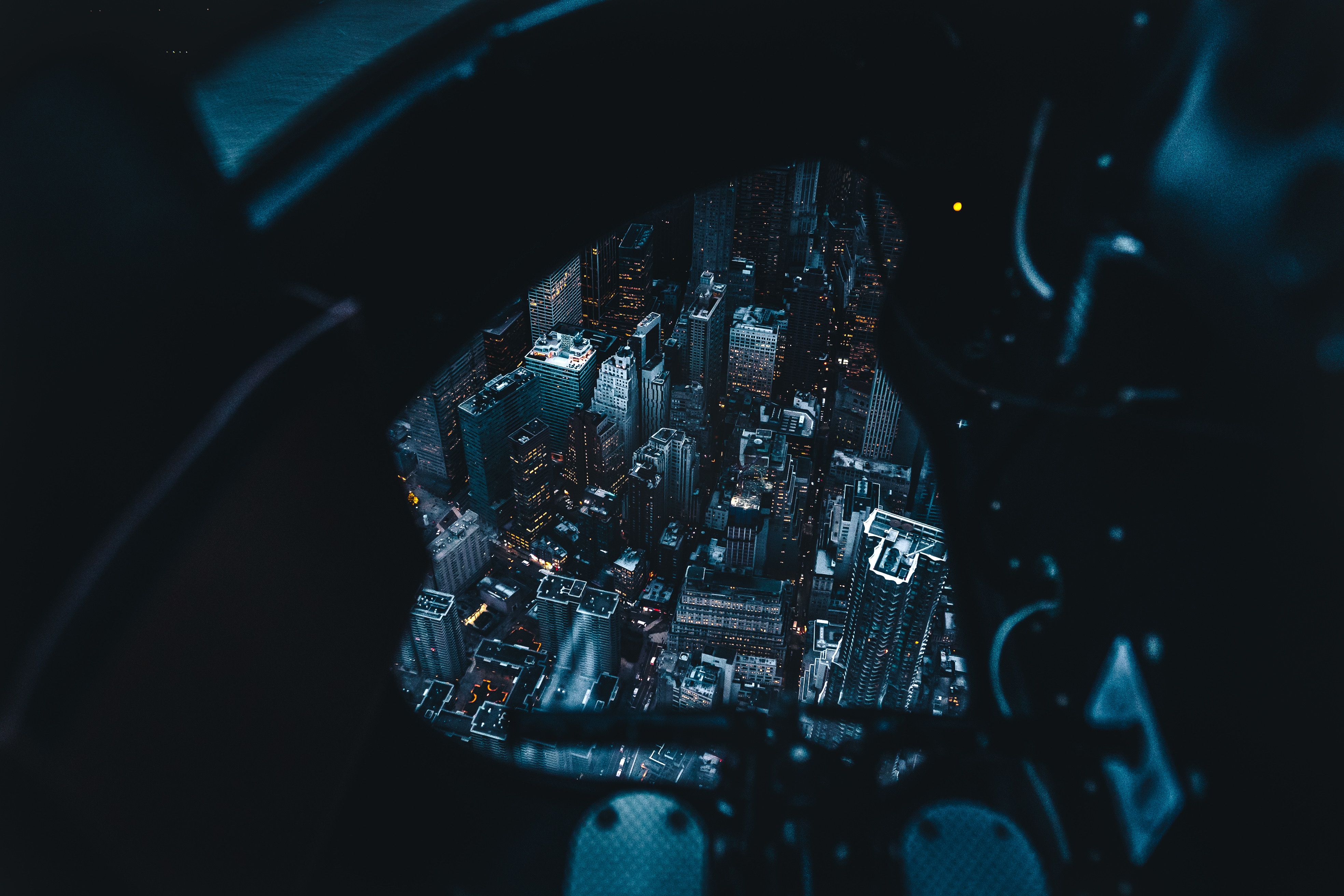 night city, usa, view from above, dark, overview, review, united states, new york 8K