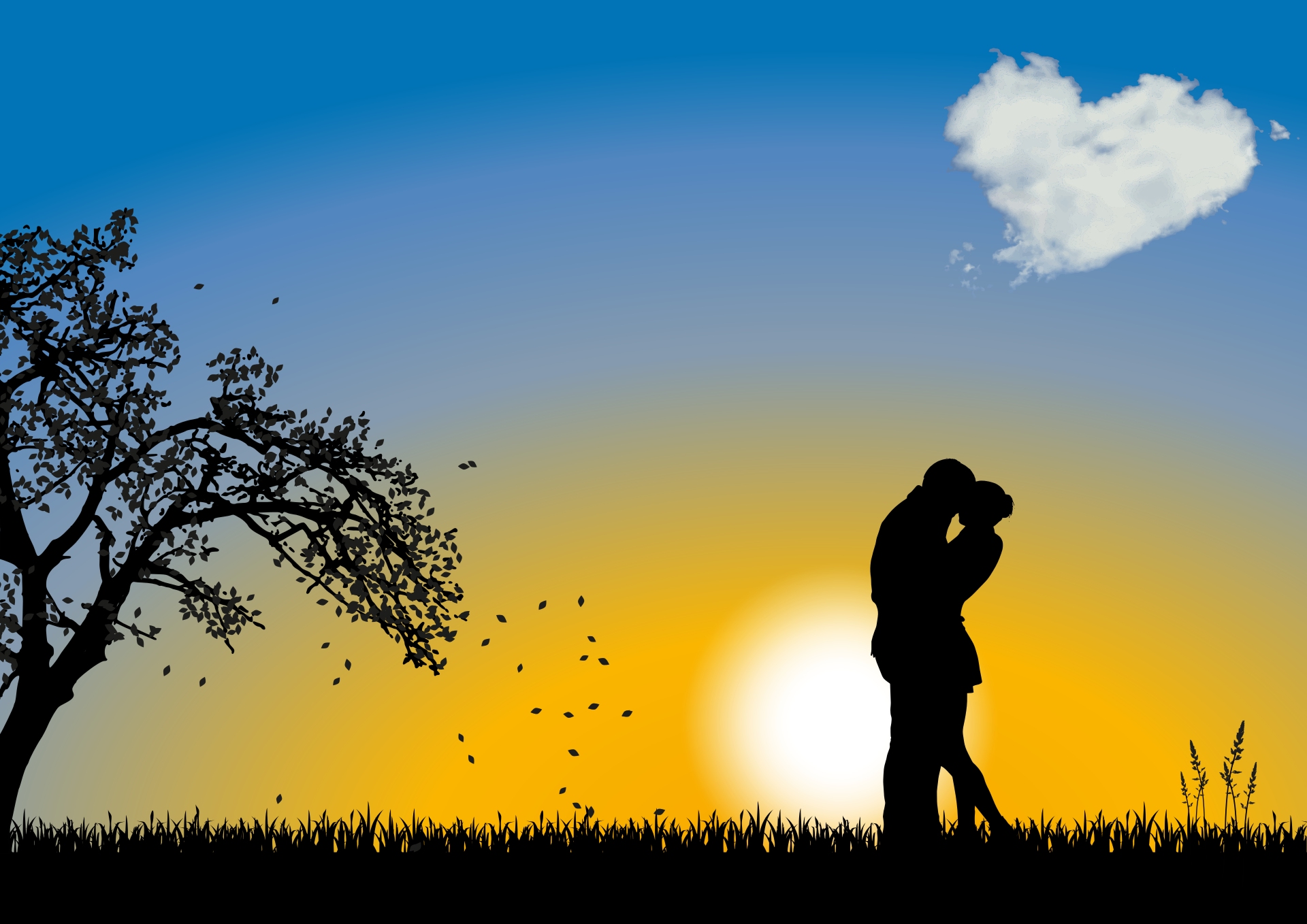 romance, love, pair, vector, couple, cloud Desktop Wallpaper