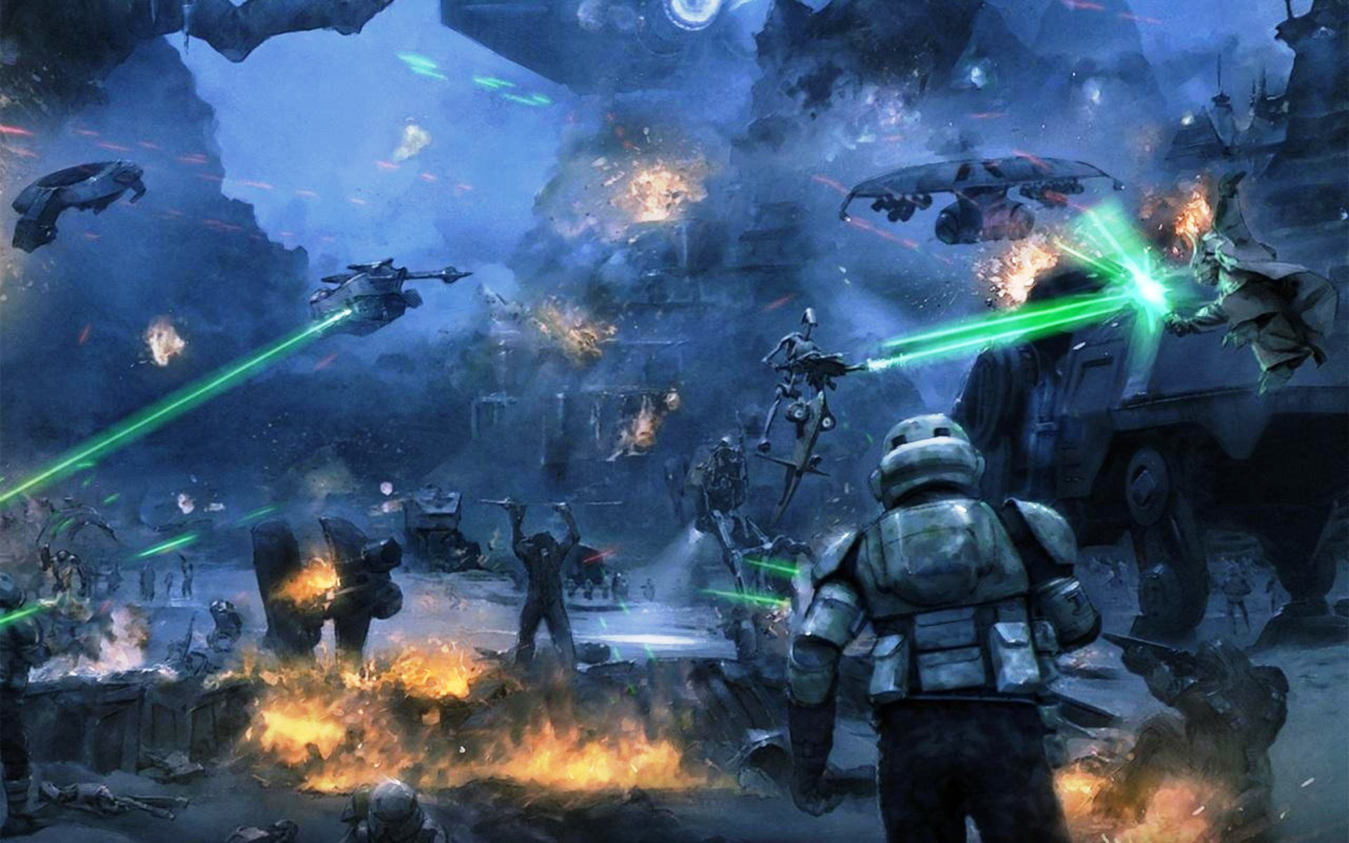 star wars: the clone wars, sci fi, star wars, at te, droid gunship, kashyyyk (star wars) Smartphone Background