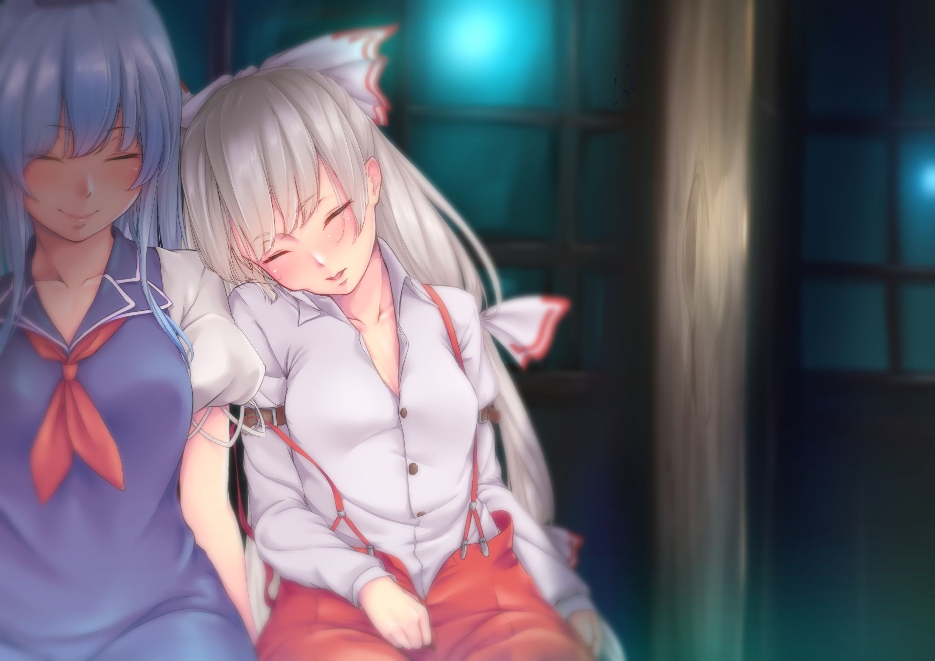 Touhou mokou x cirno