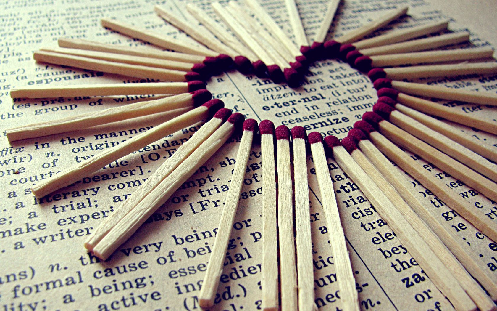 letters, love, heart, paper, matches Free Stock Photo