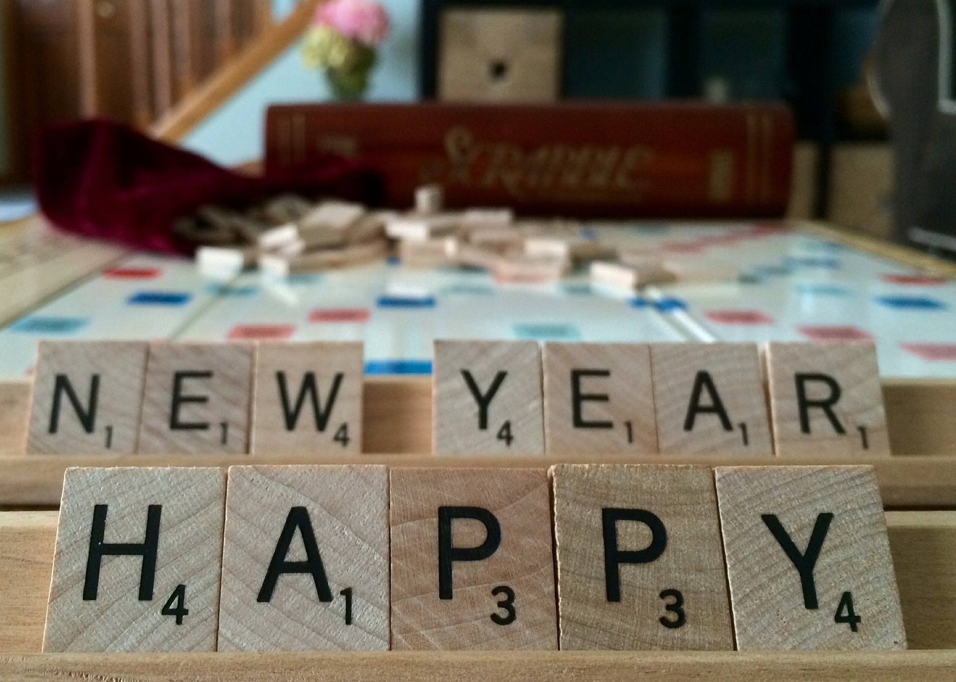 holiday, new year, happy new year, scrabble