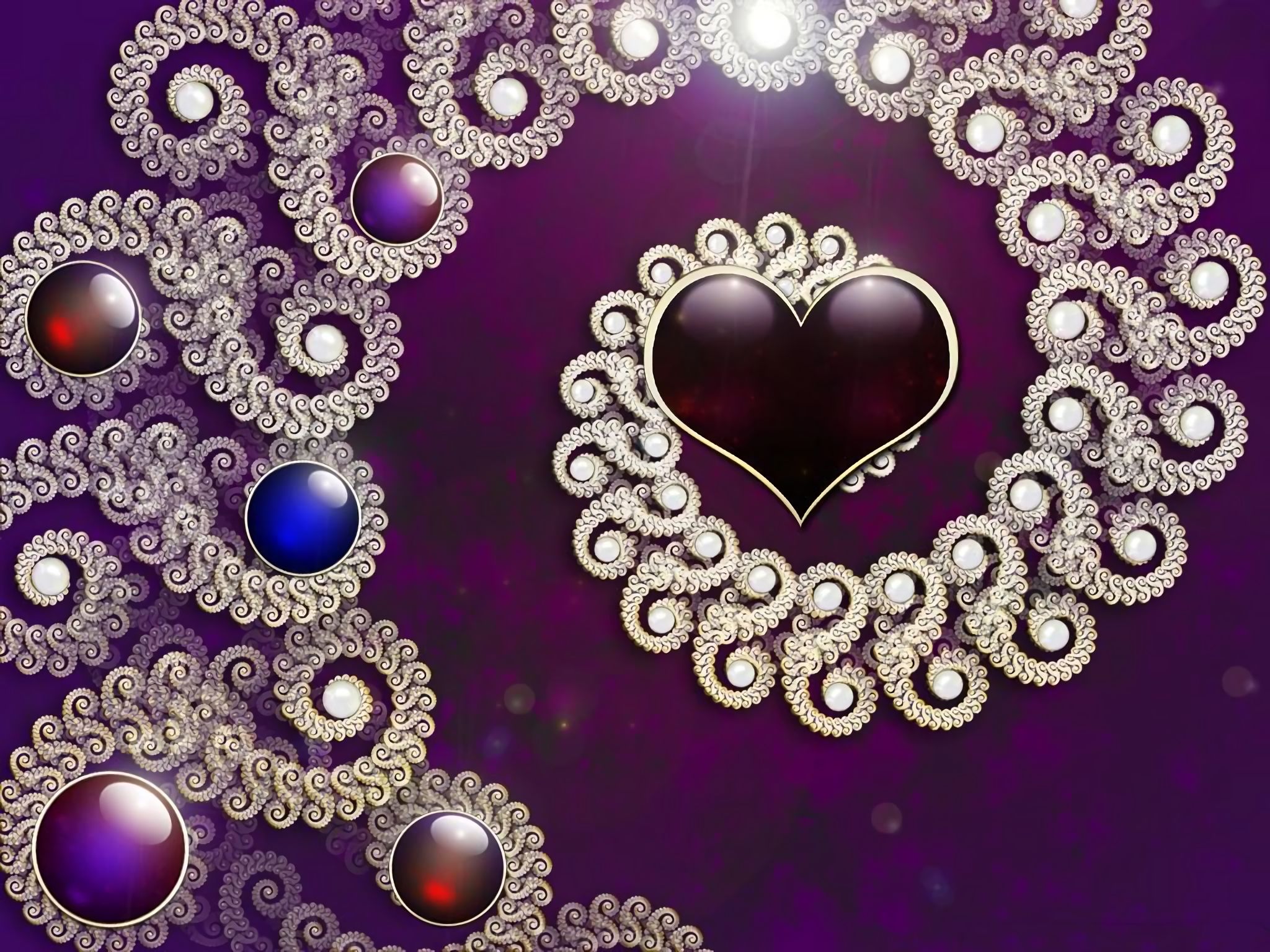 Download mobile wallpaper Jewelry, Design, Heart, Artistic, Silver for free.
