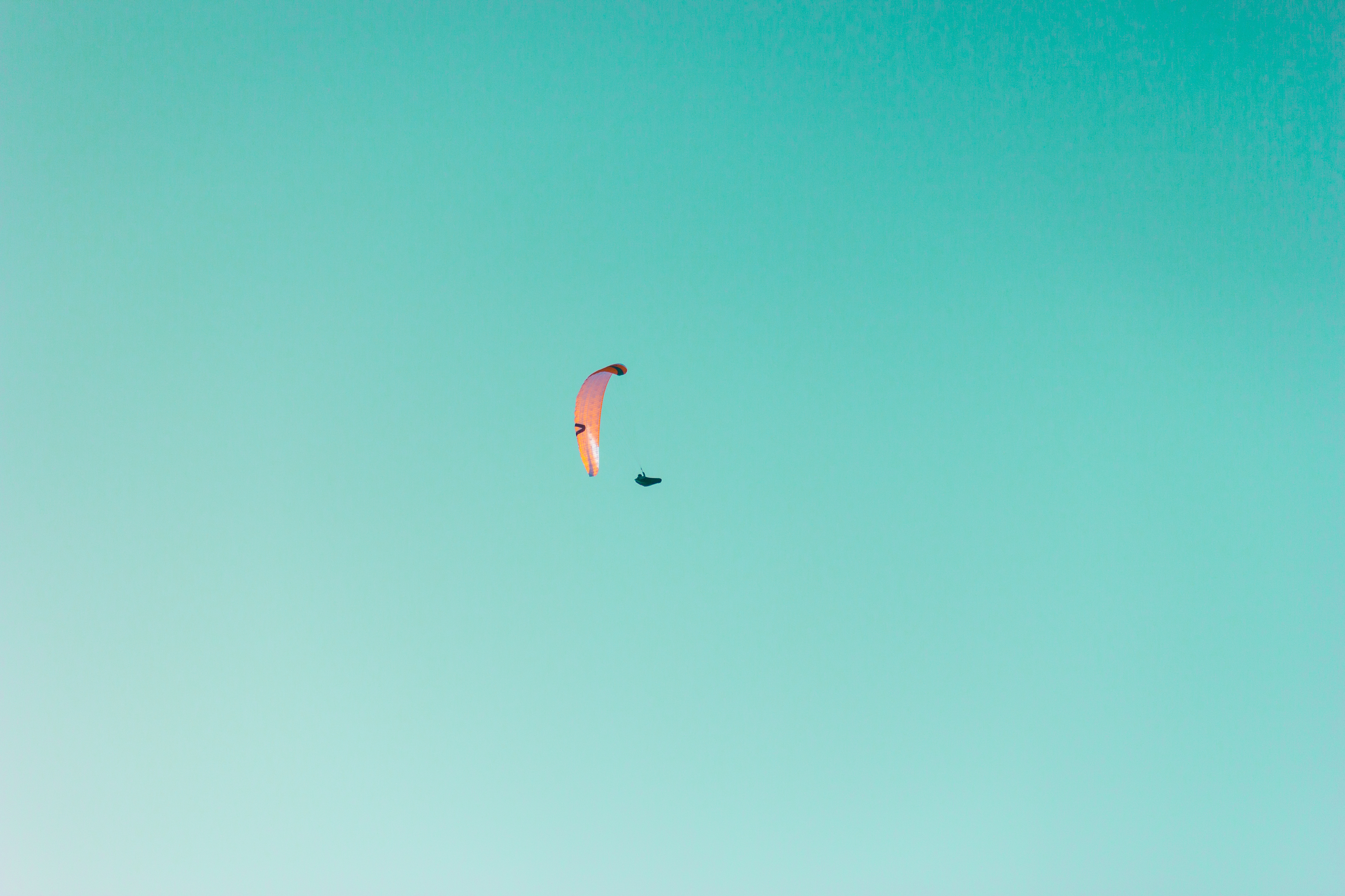 minimalism, paraglider, flight, sky, paragliding