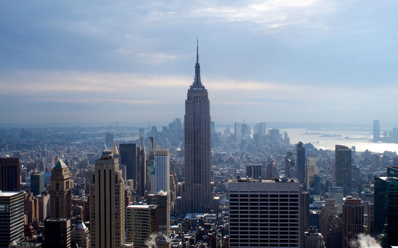 ny, cities, winter, city, skyscrapers, new york, empire state building Full HD