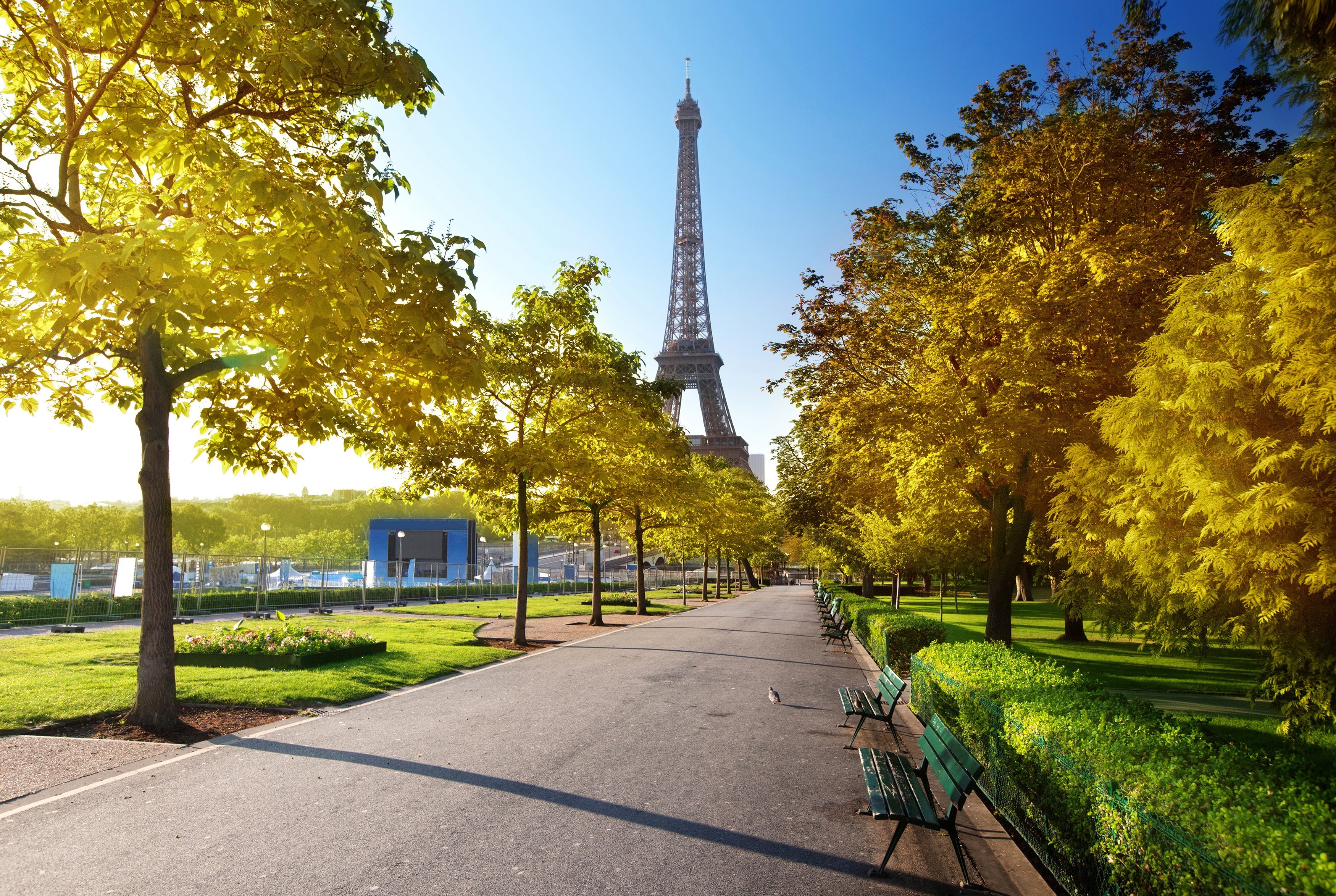 fall, paris, france, eiffel tower, man made, monuments, alley, sunlight cell phone wallpapers