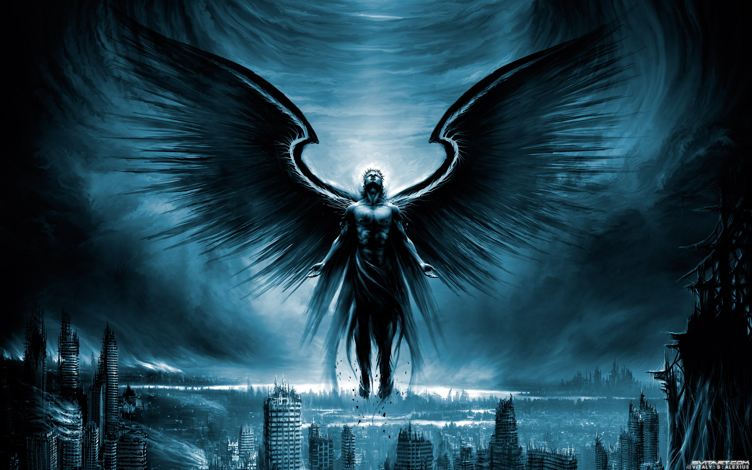 men, angels, fantasy, turquoise cell phone wallpapers