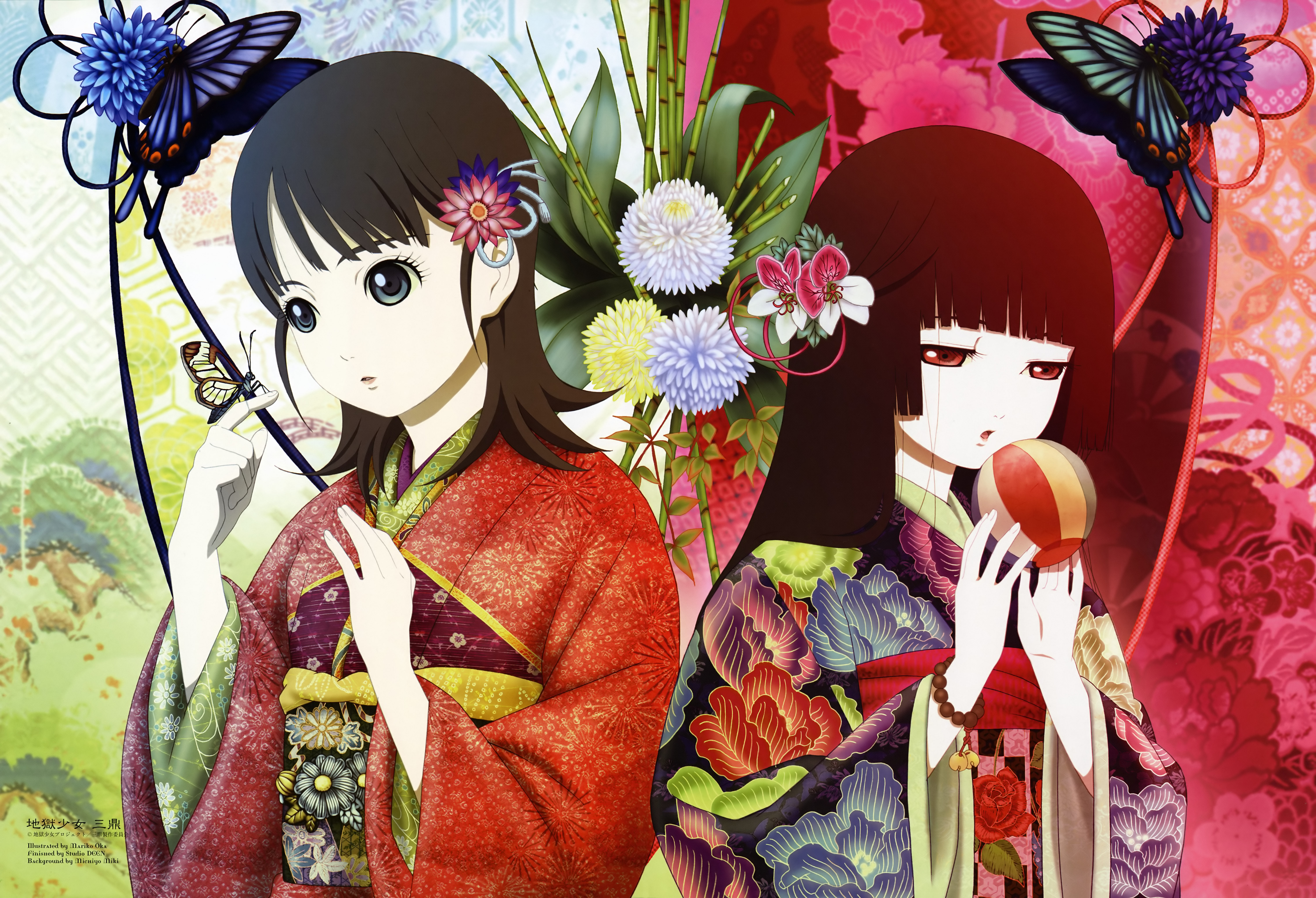Адская девочка мультсериала. Адская девочка / Jigoku Shoujo. Энма ай в кимоно. Энма ай Адская девочка.