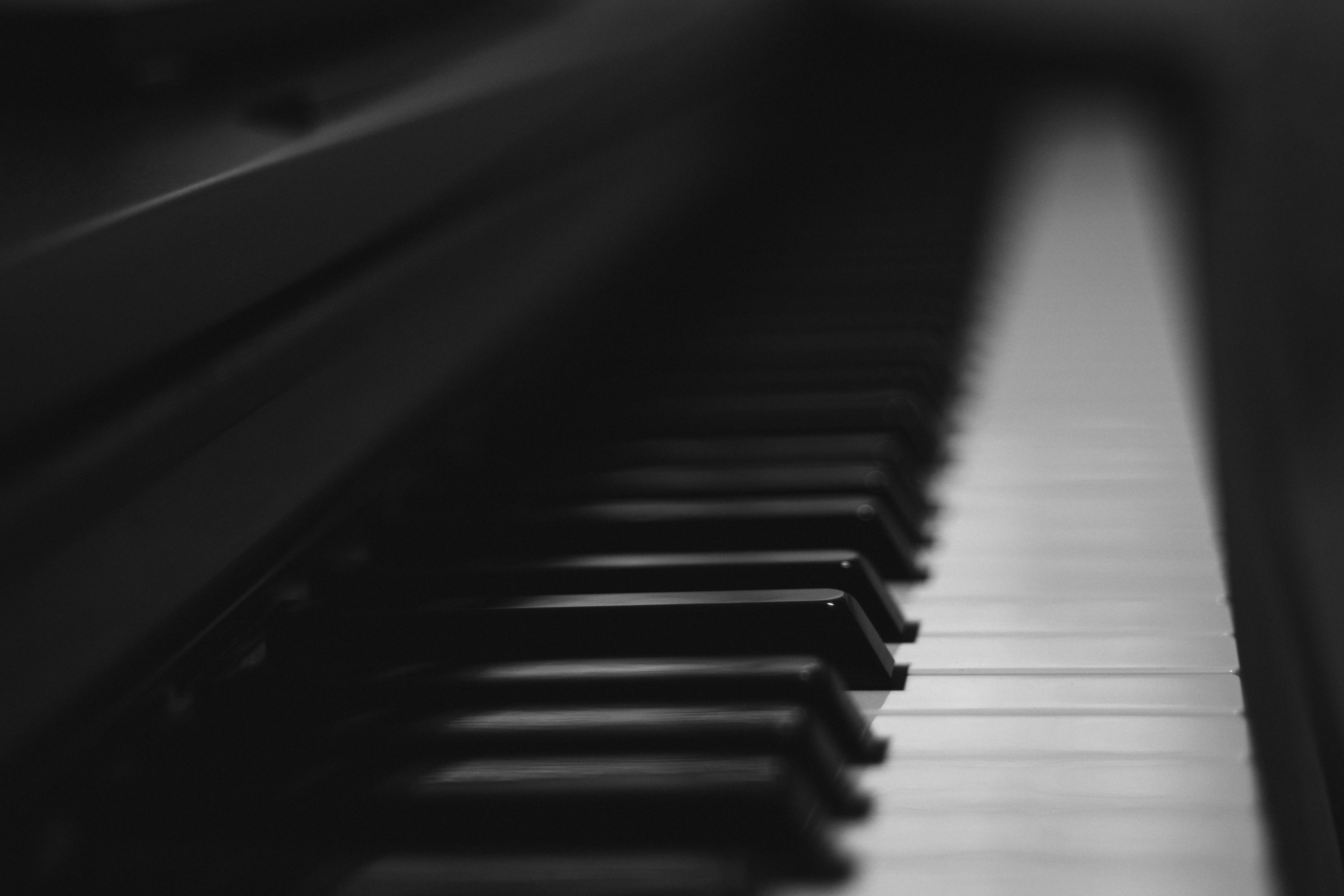 piano, musical instrument, music, bw, chb, keys