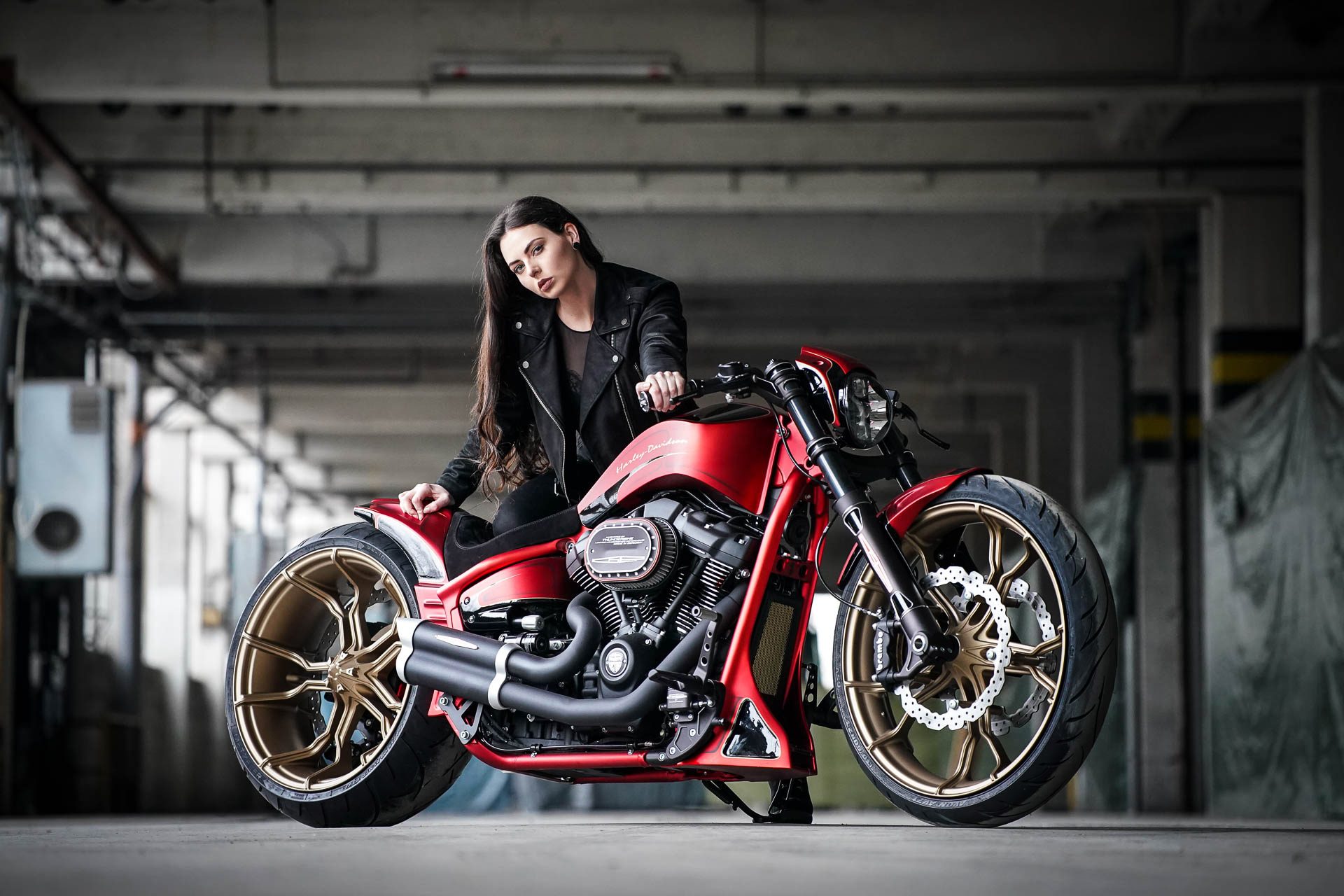 harley davidson, girls & motorcycles, women, biker, custom motorcycle, thunderbike customs