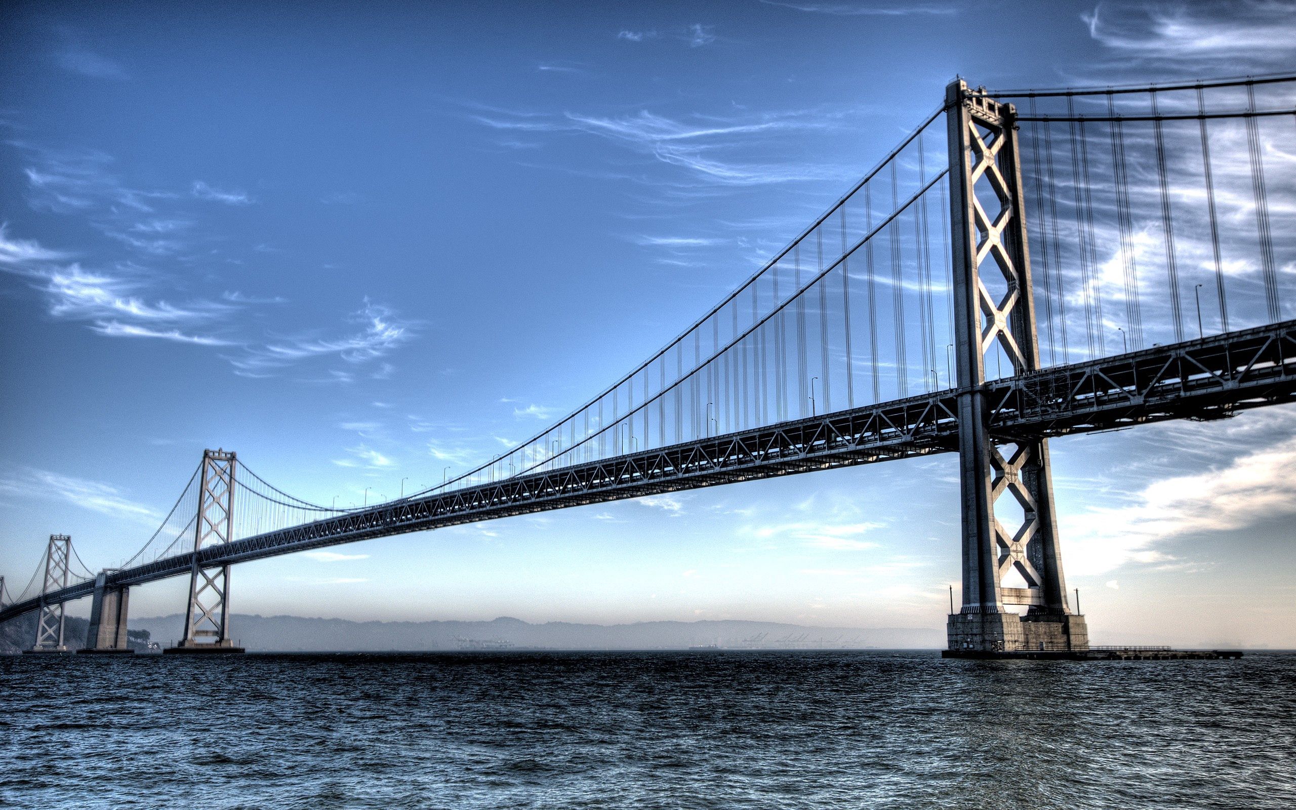 Download mobile wallpaper Cities, Bridge, Sky, San Francisco, Waves, Nature for free.