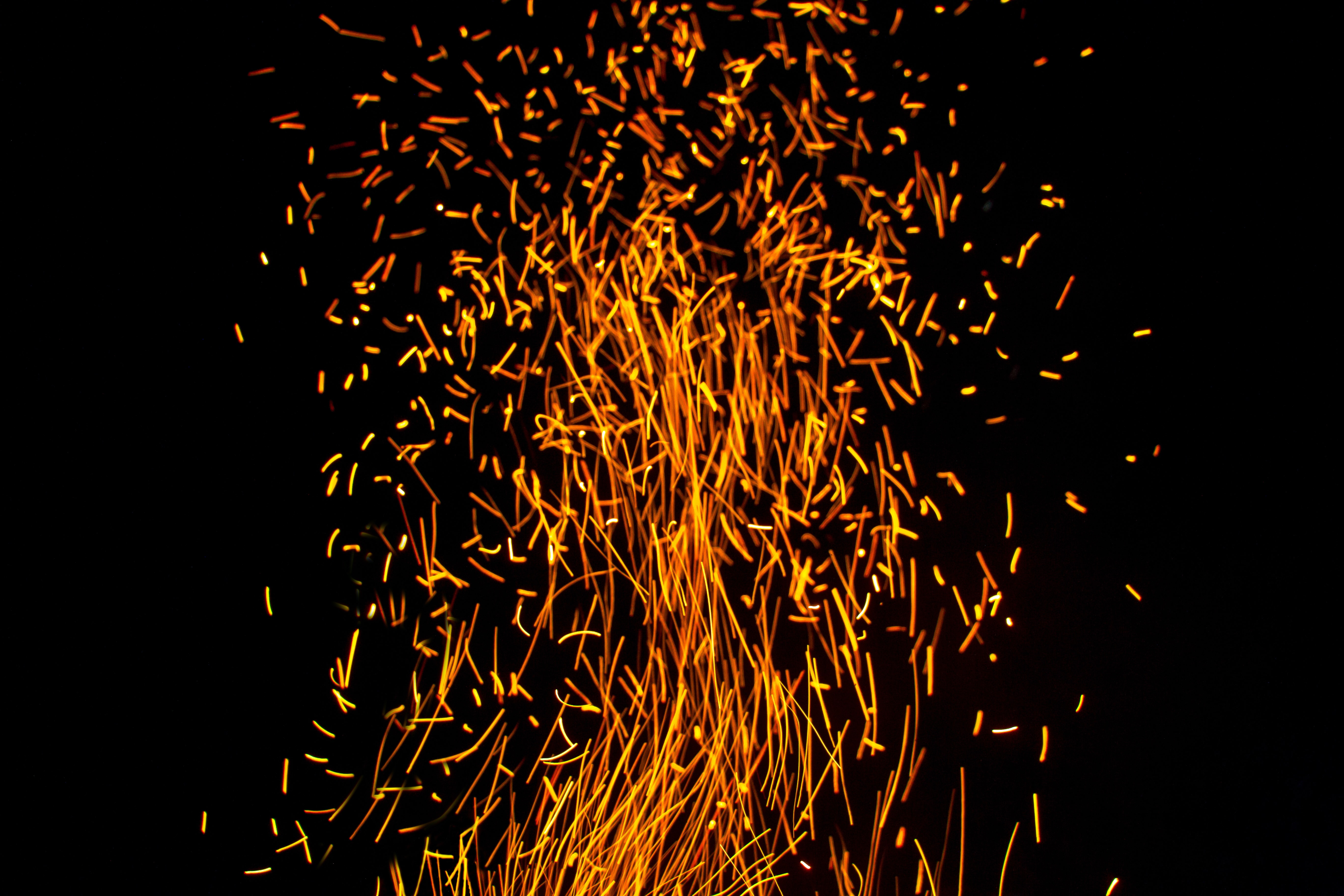 particles, sparks, dark, long exposure, glow