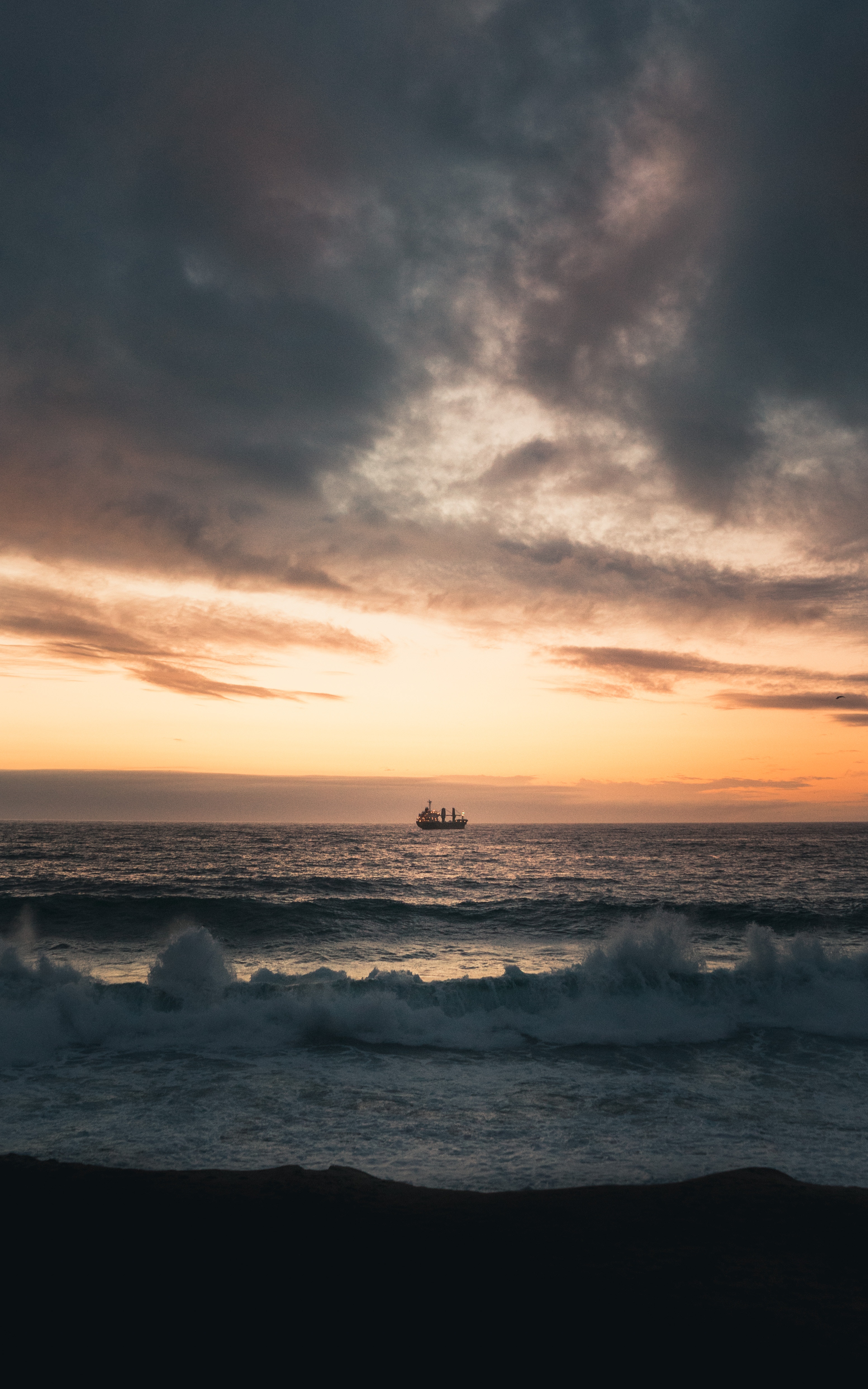 125766 descargar imagen naturaleza, puesta del sol, mar, ondas, horizonte, barco, navío: fondos de pantalla y protectores de pantalla gratis