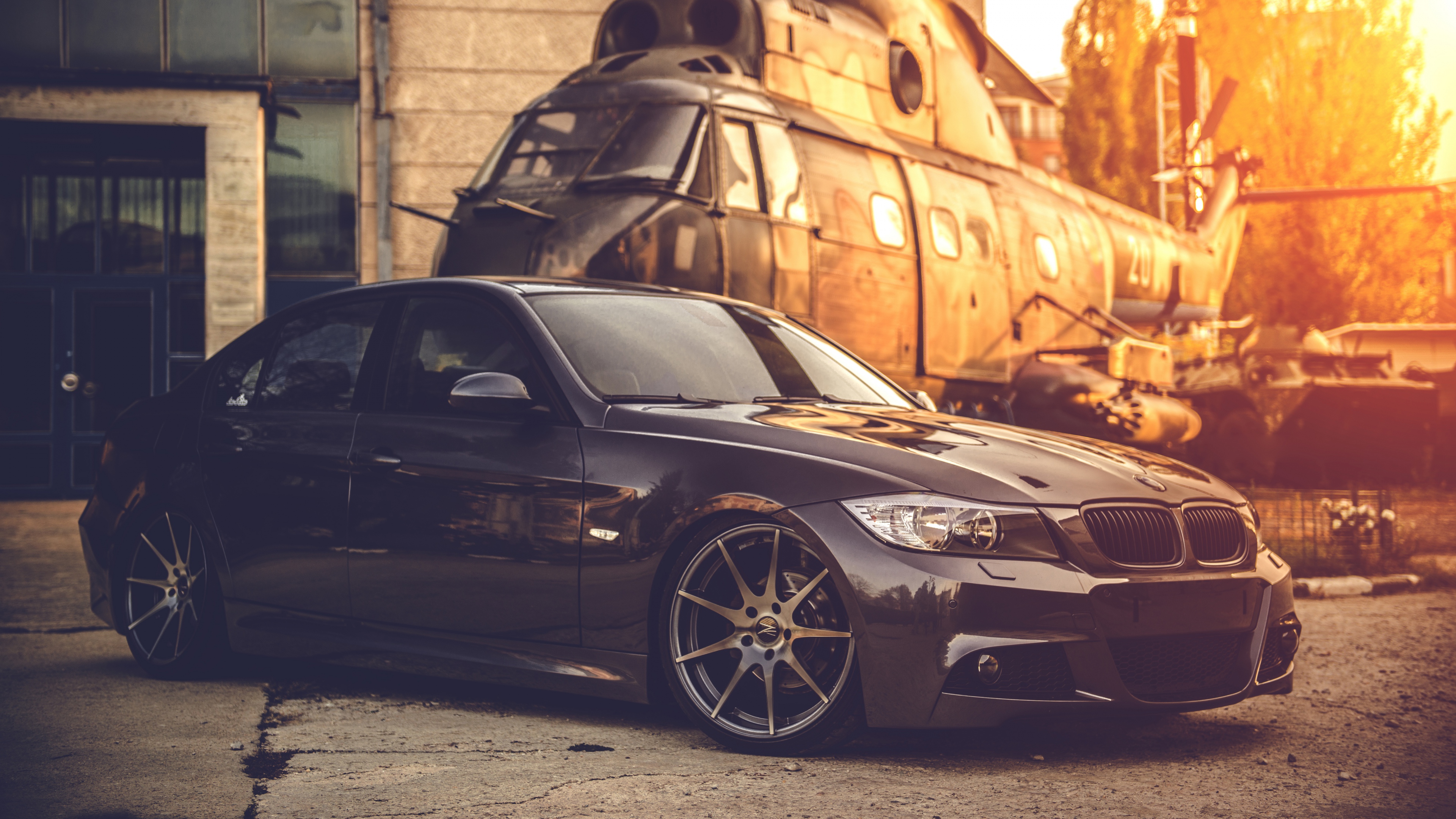 bmw, car, vehicles, helicopter HD wallpaper