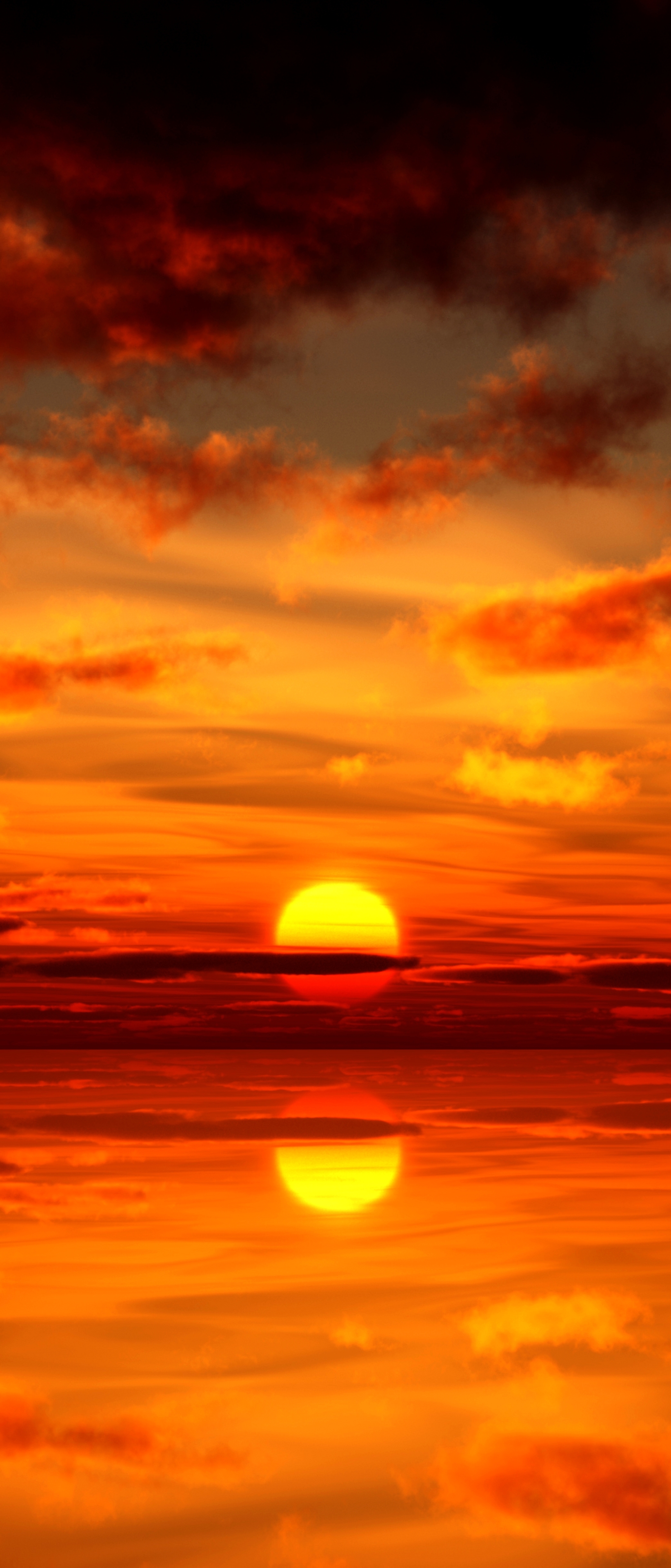 Download mobile wallpaper Sunset, Sun, Reflection, Earth, Orange (Color) for free.