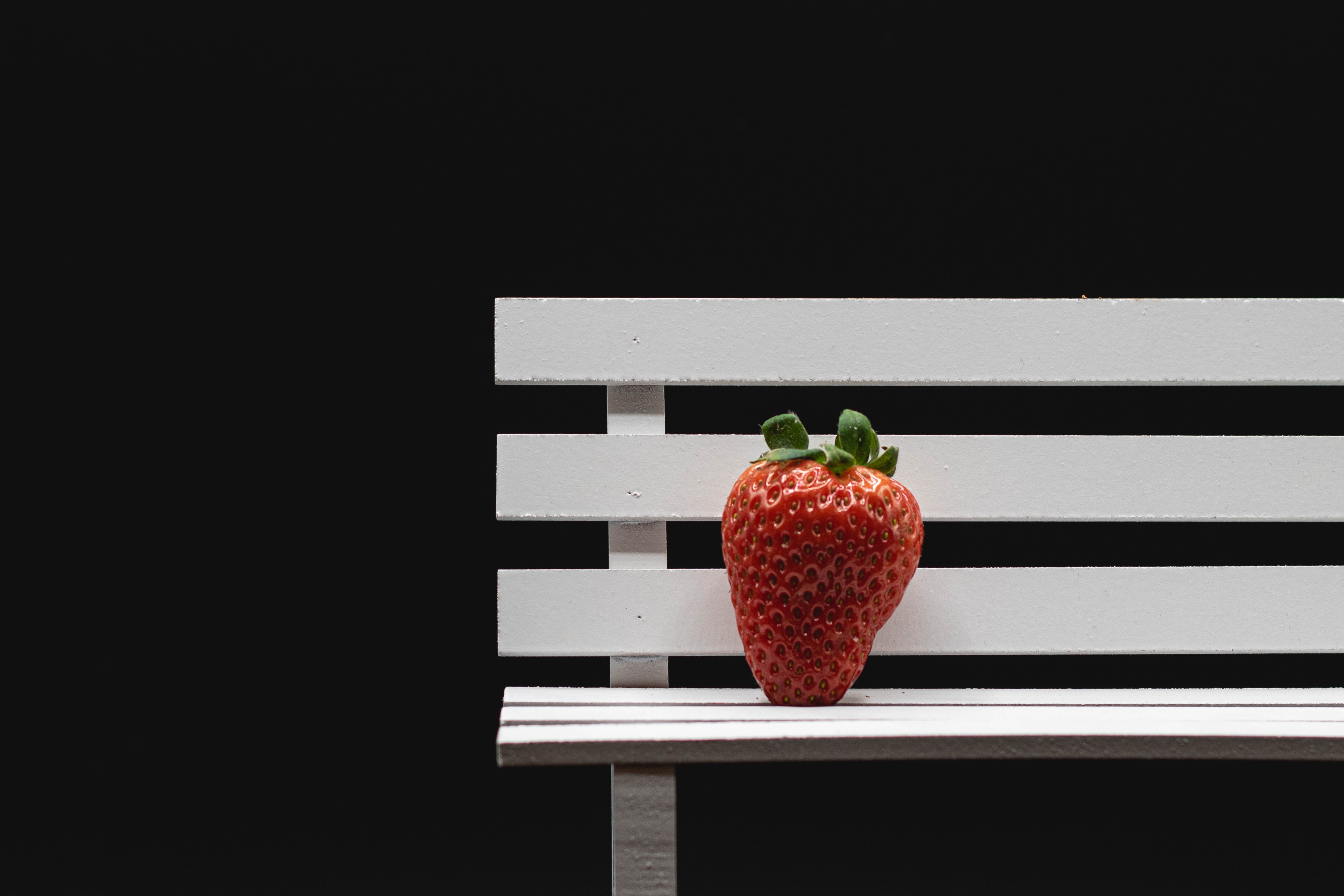 Download mobile wallpaper Berry, Bench, Food, Strawberry for free.