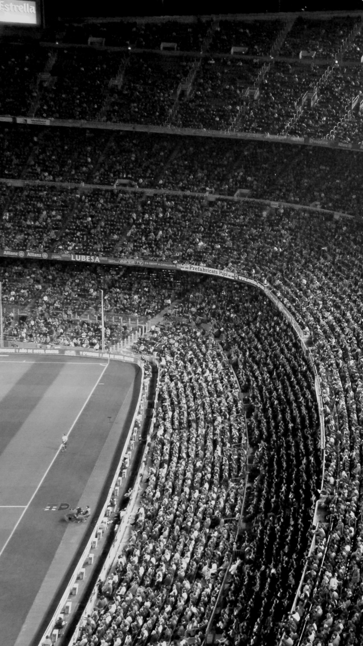1205229 Hintergrundbild herunterladen fotografie, schwarz weiß, barcelona, menge, stadion, fc barcelona - Bildschirmschoner und Bilder kostenlos