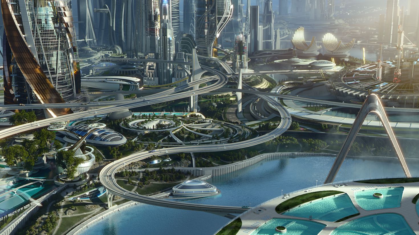 Как узнать как будет выглядеть будущий. Земля будущего Дисней. Город будущего. Фантастические города будущего. Город будущего концепт.