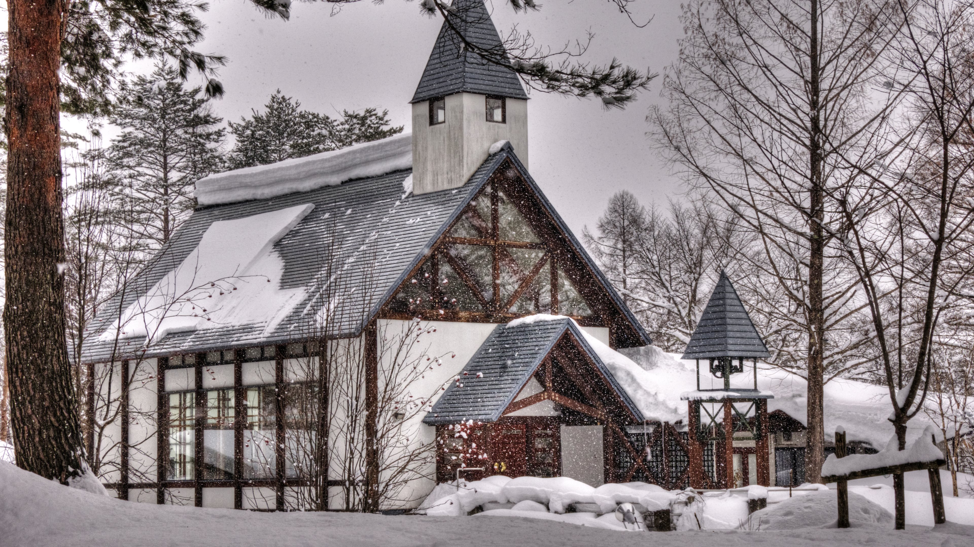 church, religious, building, snow, churches Full HD