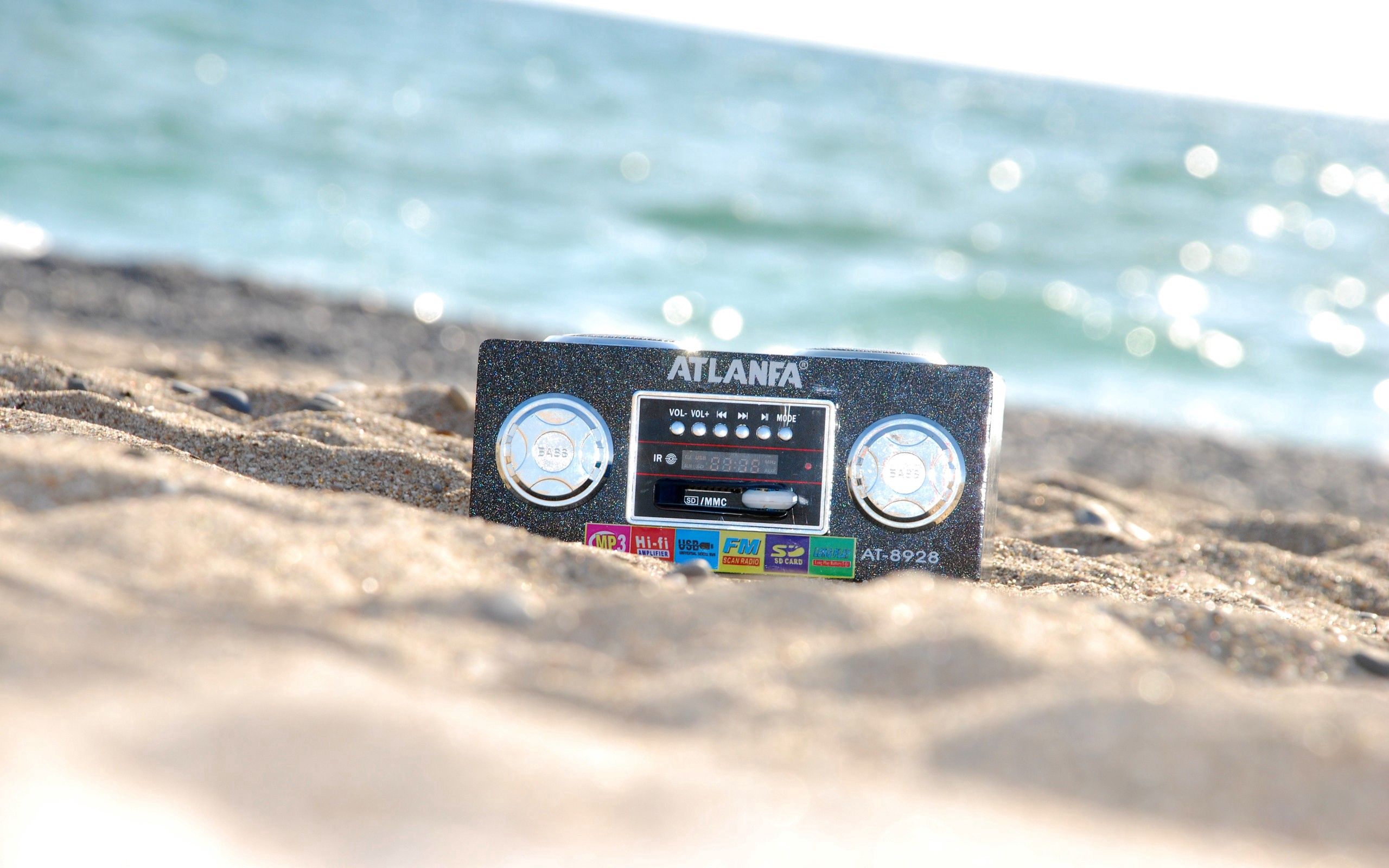 beach, sand, miscellanea, miscellaneous, record player, tape recorder