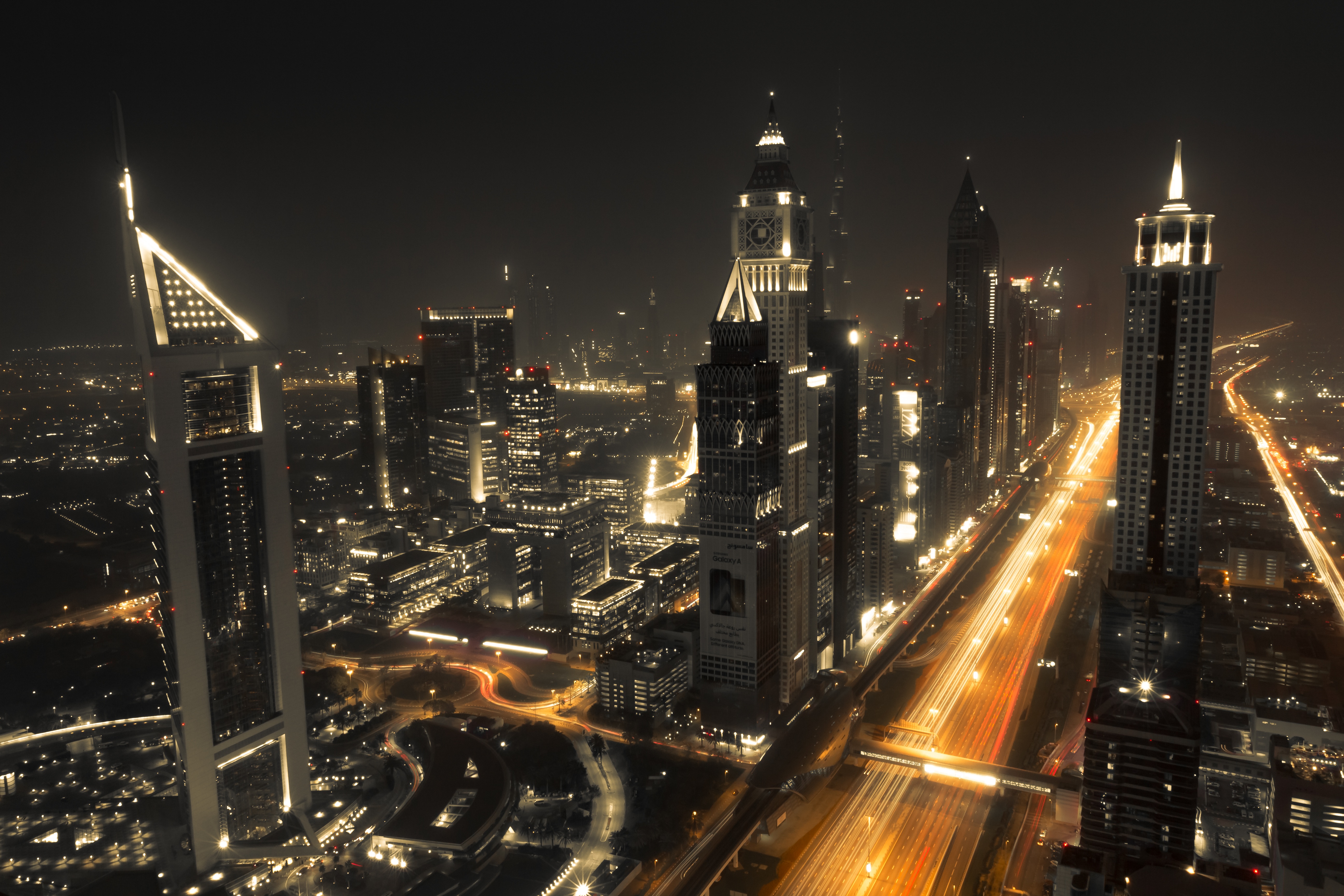 413051 descargar fondo de pantalla hecho por el hombre, dubái, edificio, ciudad, noche, rascacielos, lapso de tiempo, emiratos árabes unidos, ciudades: protectores de pantalla e imágenes gratis
