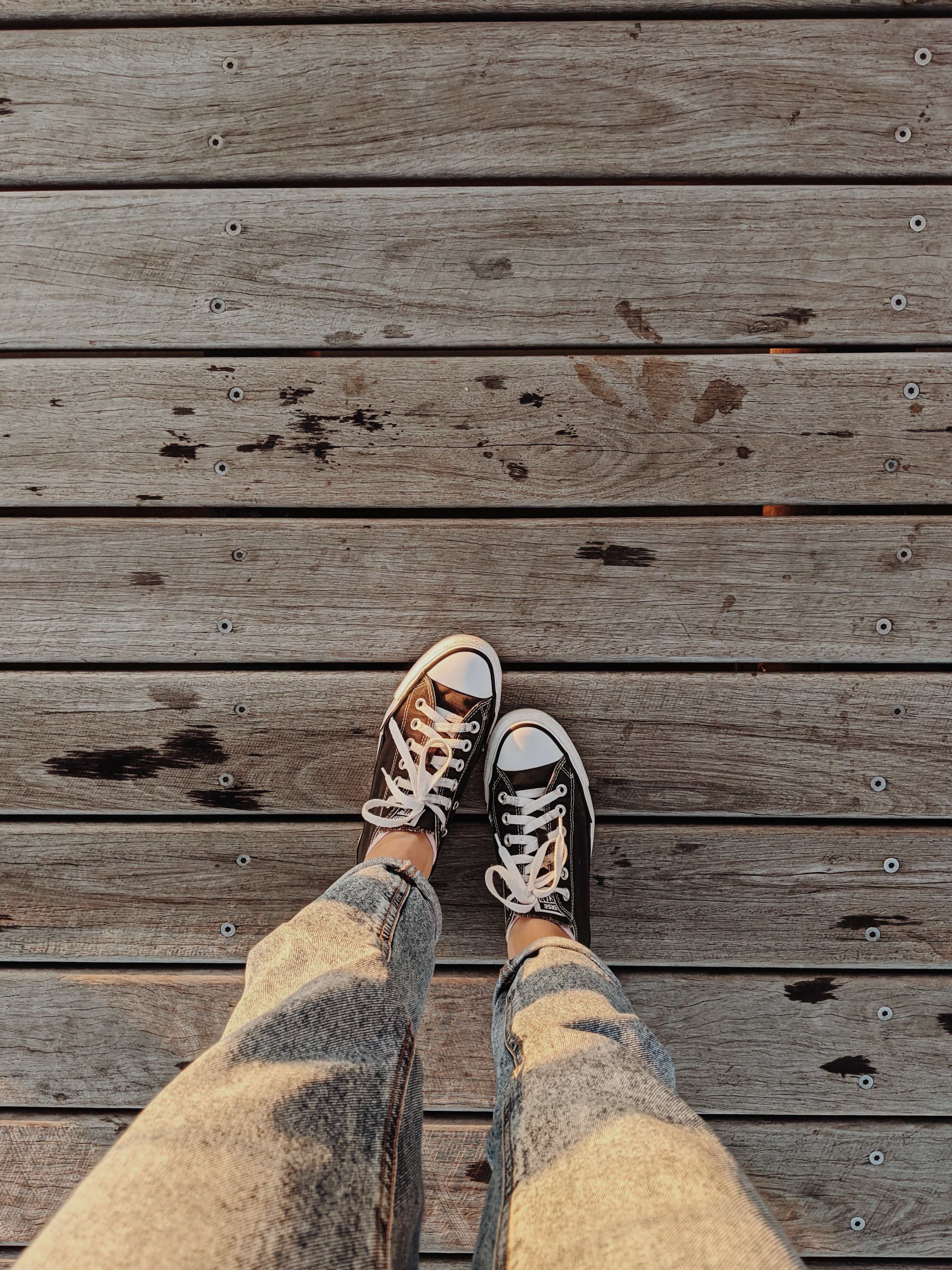 Download mobile wallpaper Loneliness, Miscellanea, Miscellaneous, Wood, Legs, Sneakers, Shoes, Wooden for free.