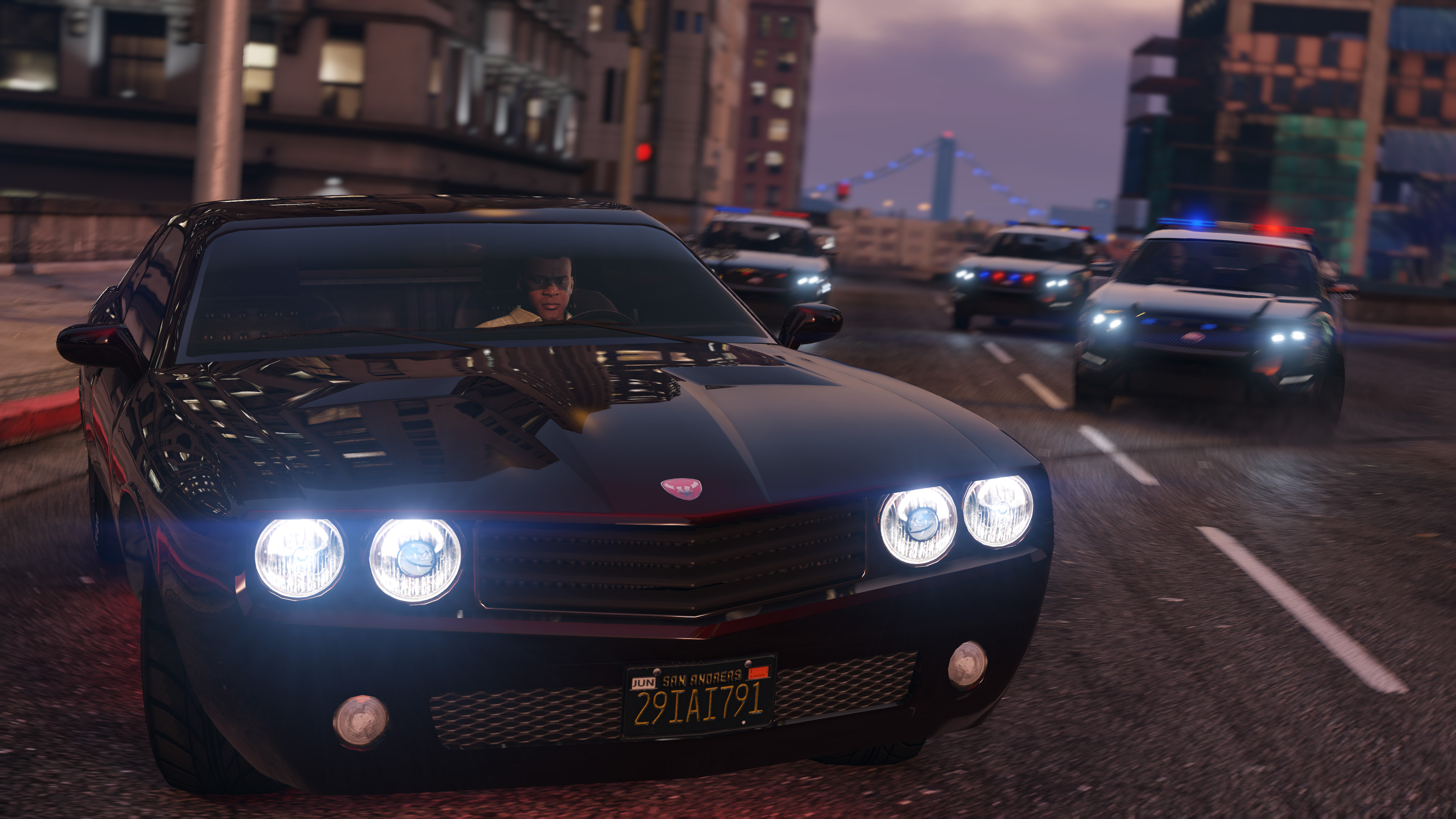 video game, grand theft auto v, grand theft auto, franklin clinton, police car 8K