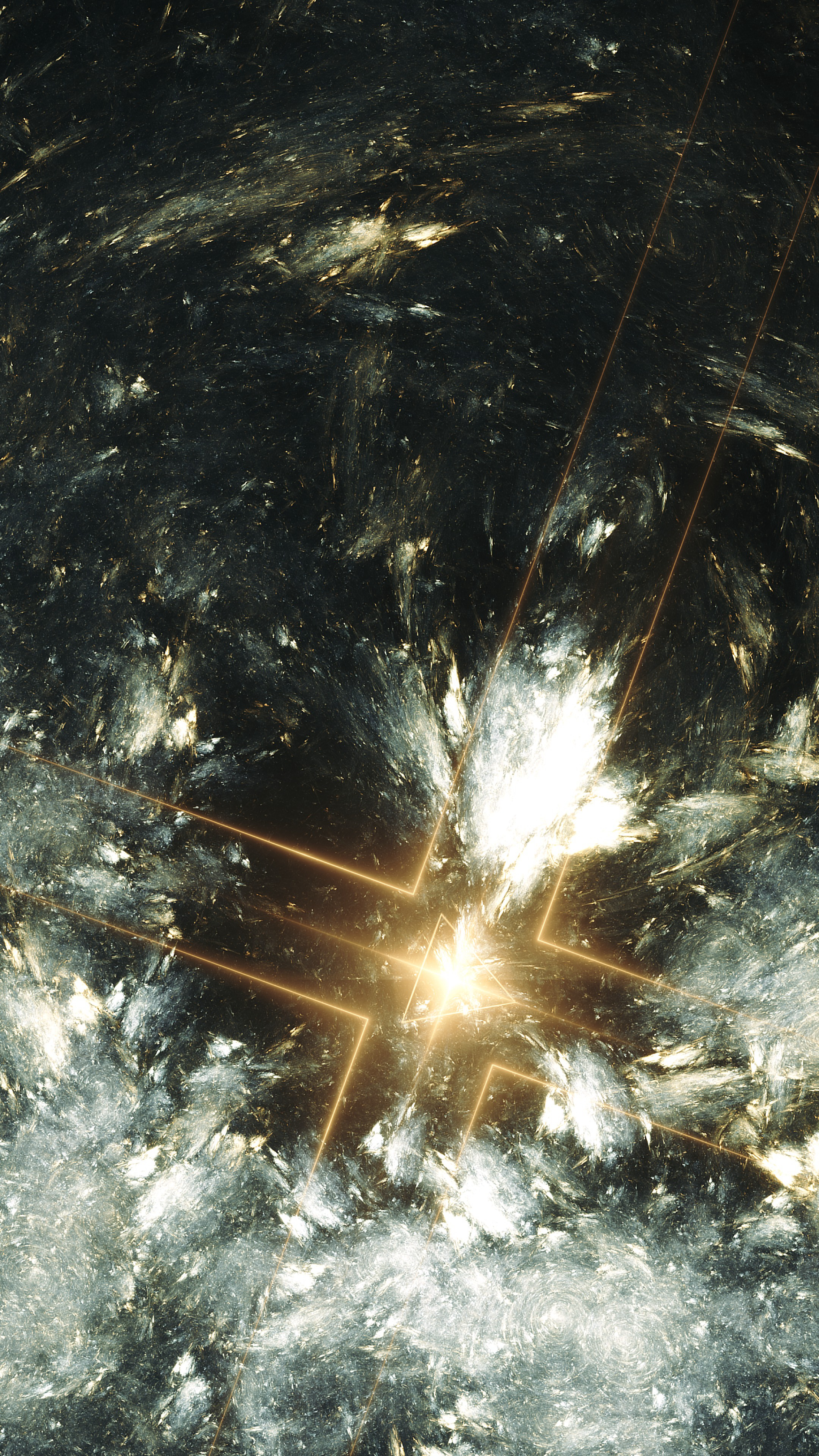 abstract, shining, lines, fractal, flash, triangle, cross 4K for PC